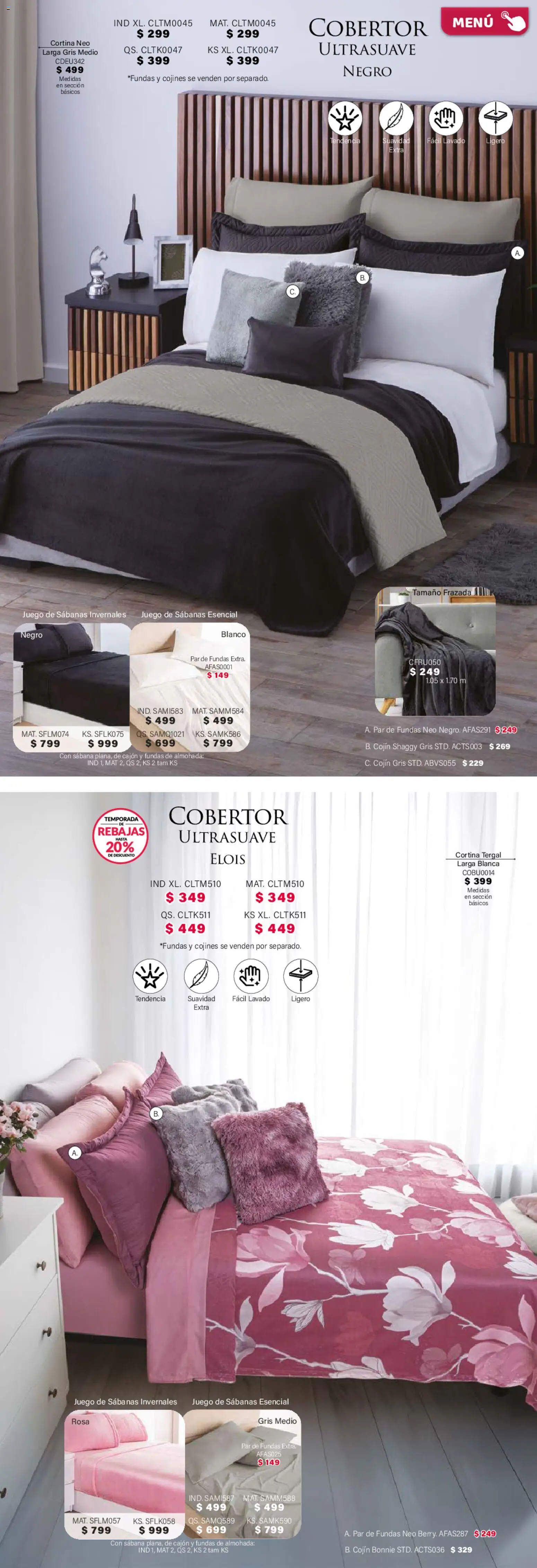 Nuevas ofertas de Colchas Concord válidas en toda la República Mexicana desde el 01.02.2026. ¡Encuentra las mejores ofertas en Colchas Concord catálogo! | Página: 154 | Productos: Cobertor, Juego, Almohada, Sabanas