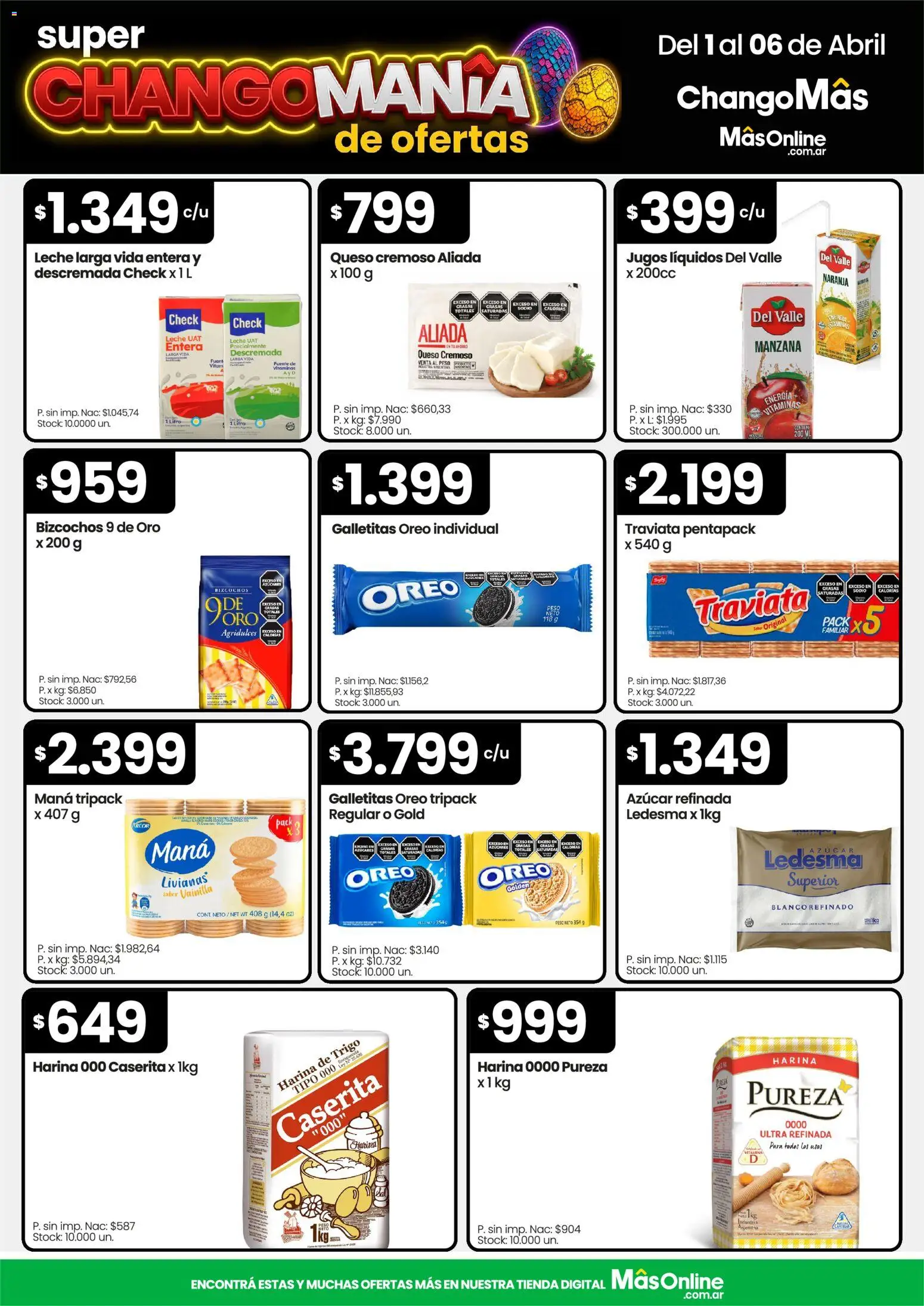 Punto Mayorista catálogo │ válido desde el 01.04.2026 | Página: 4 | Productos: Harina, Azucar, Individual, Bizcochos