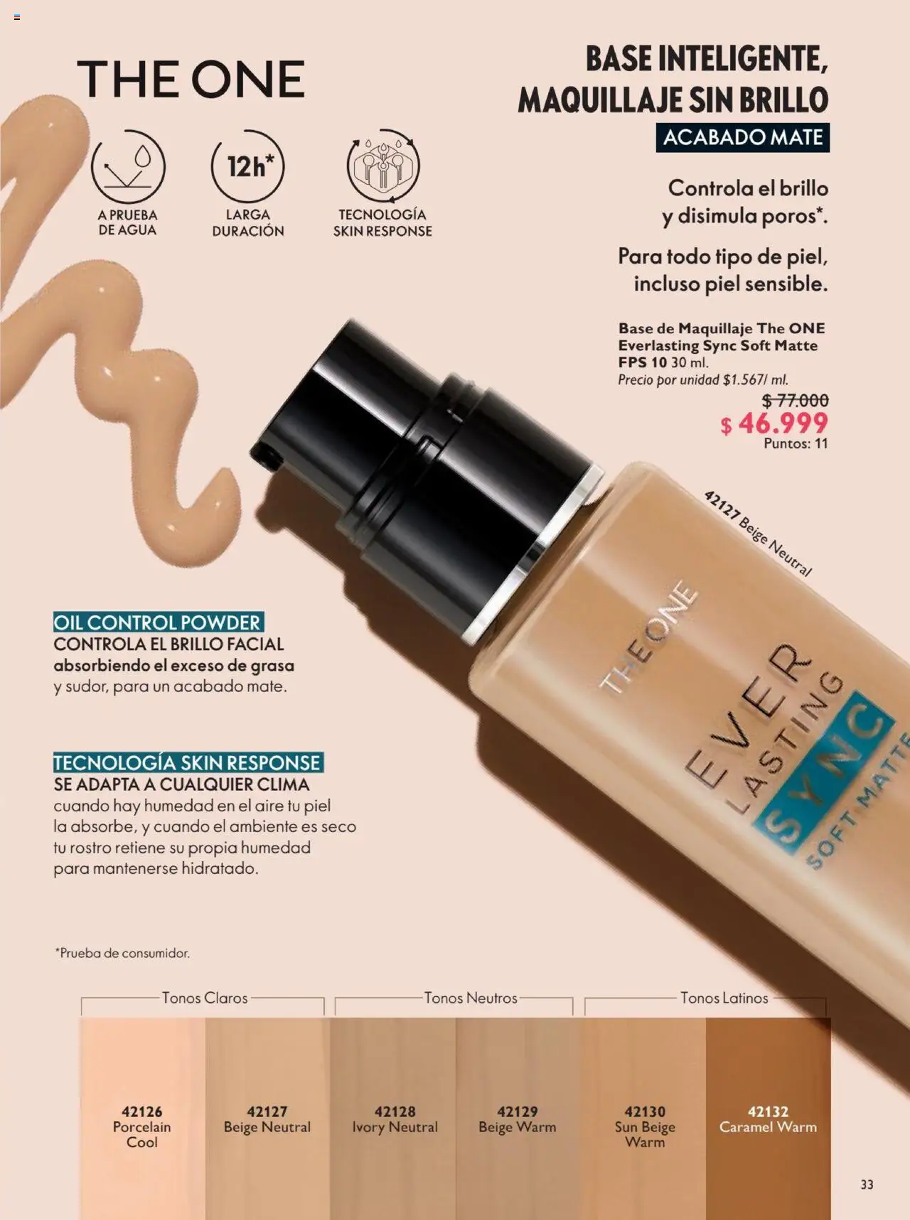 Oriflame revista - valida desde el 12.07.2025 | Página: 33 | Productos: Agua, Base de maquillaje, Brillo, Maquillaje