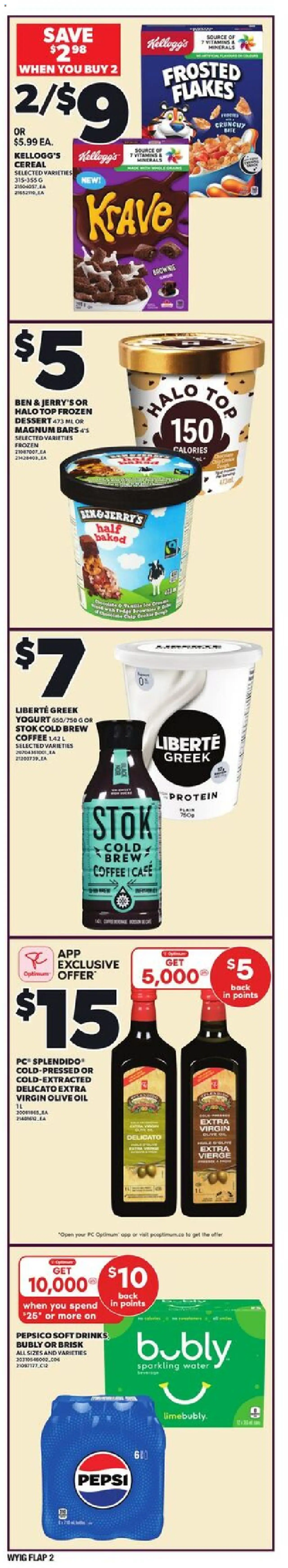 Loblaws flyer valid from 25.09.2025 | Page: 2 | Products: Flakes, PC, Yogurt, Oil