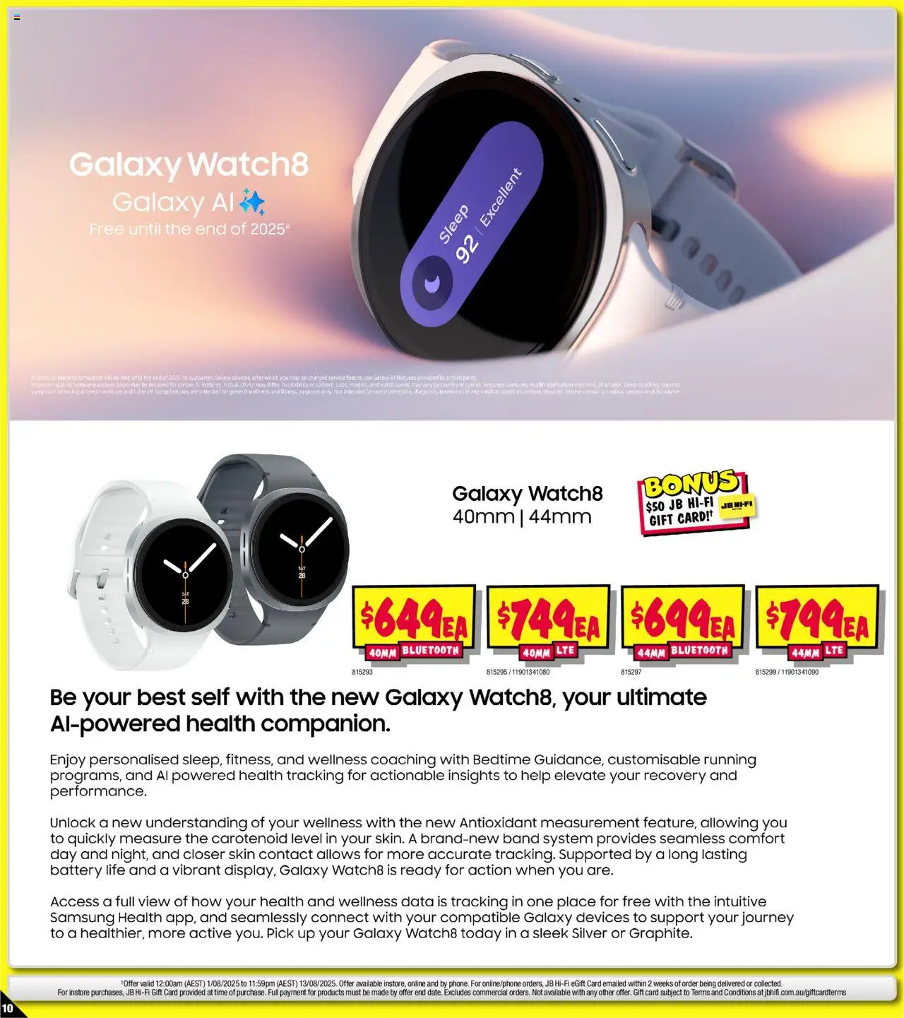 JB Hi-Fi catalogue - valid from 01.08.2025 | Page: 10 | Products: Battery, Date, Watch, Treatment