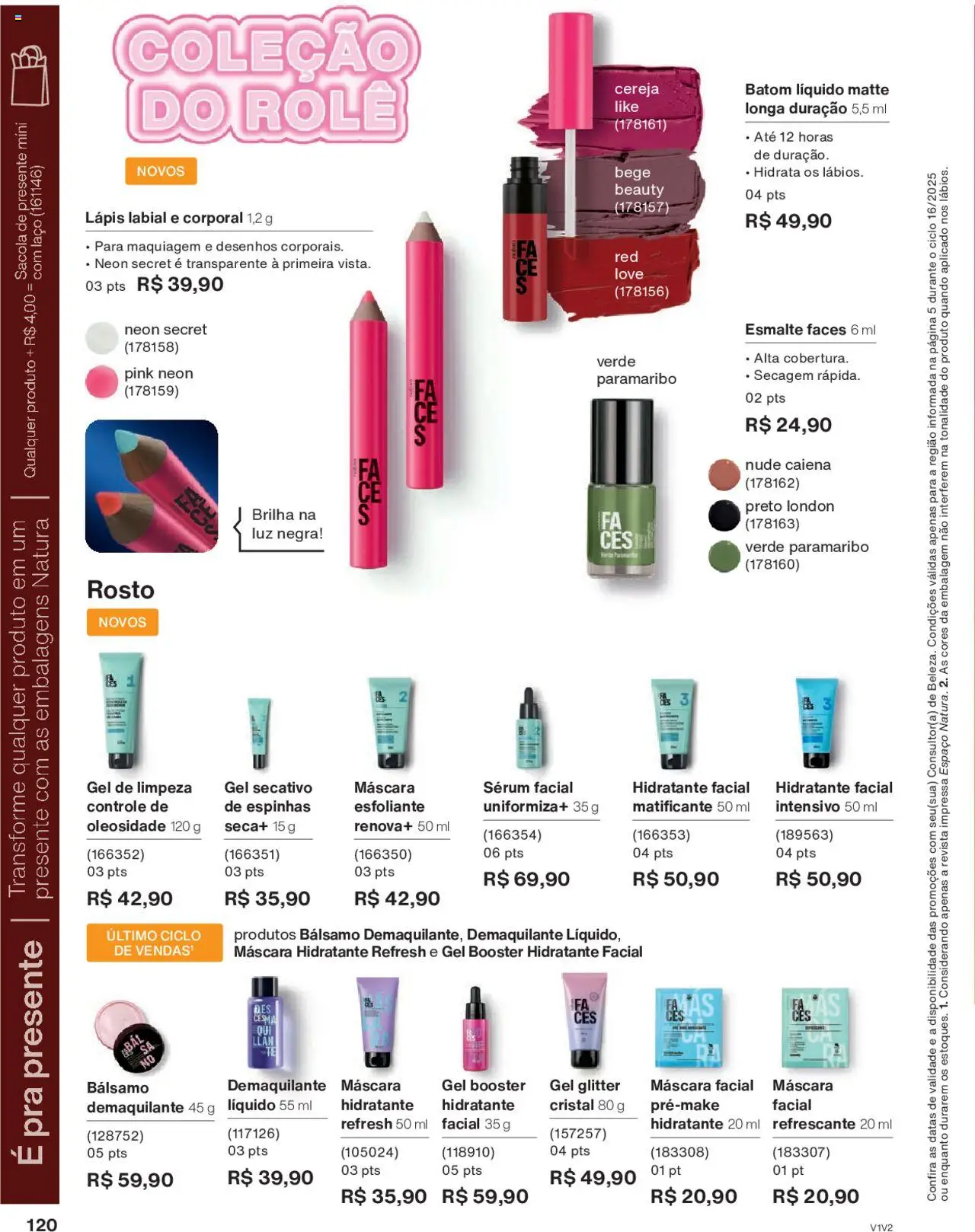 Natura Folheto - válido de 01.10.2025 | Página: 120 | Produtos: Maquiagem, Revista, Sérum, Gel de limpeza