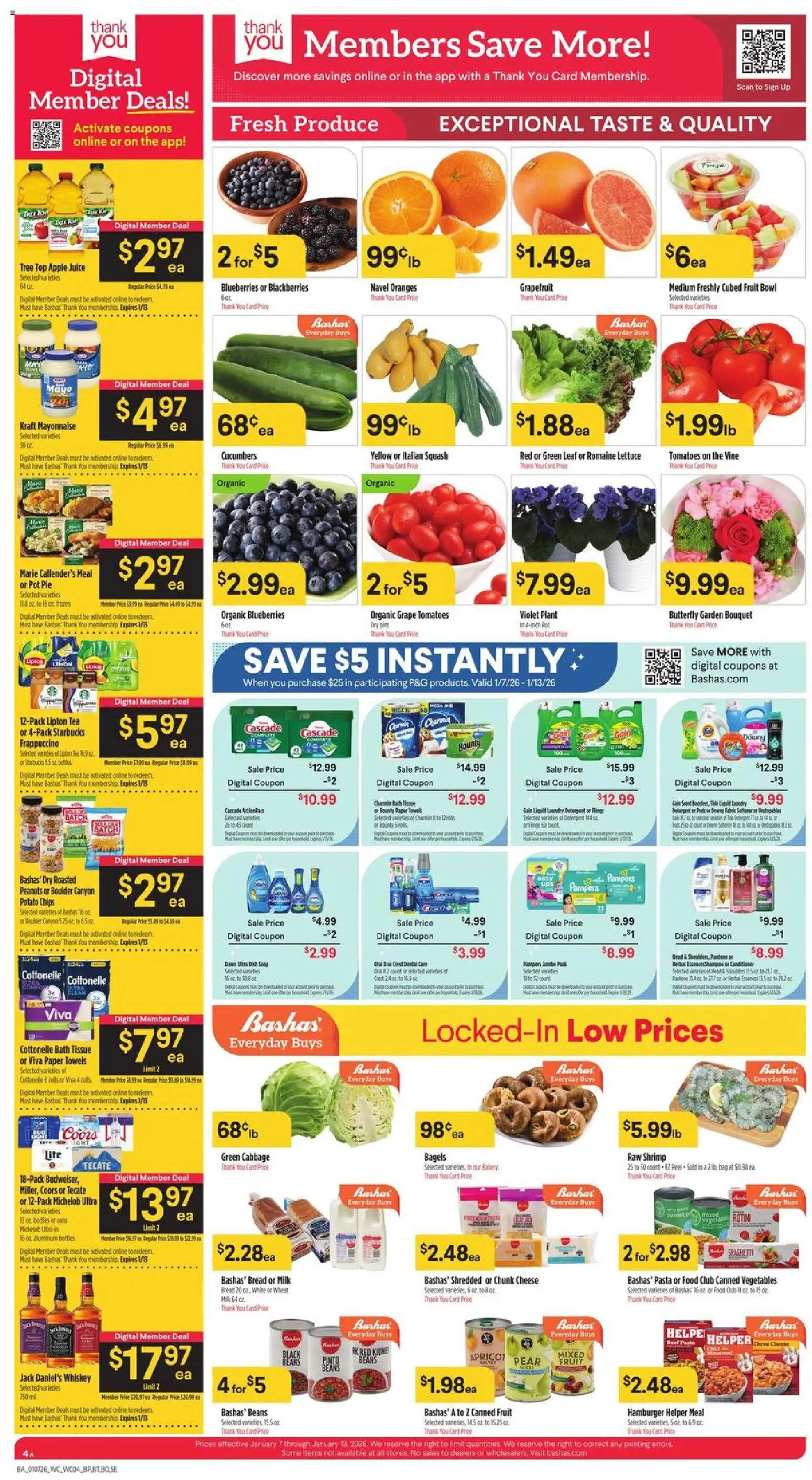 Basha's Weekly Ad - valid from 07.01.2026 | Page: 4 | Products: Conditioner, Cheese, Bread, Tomatoes