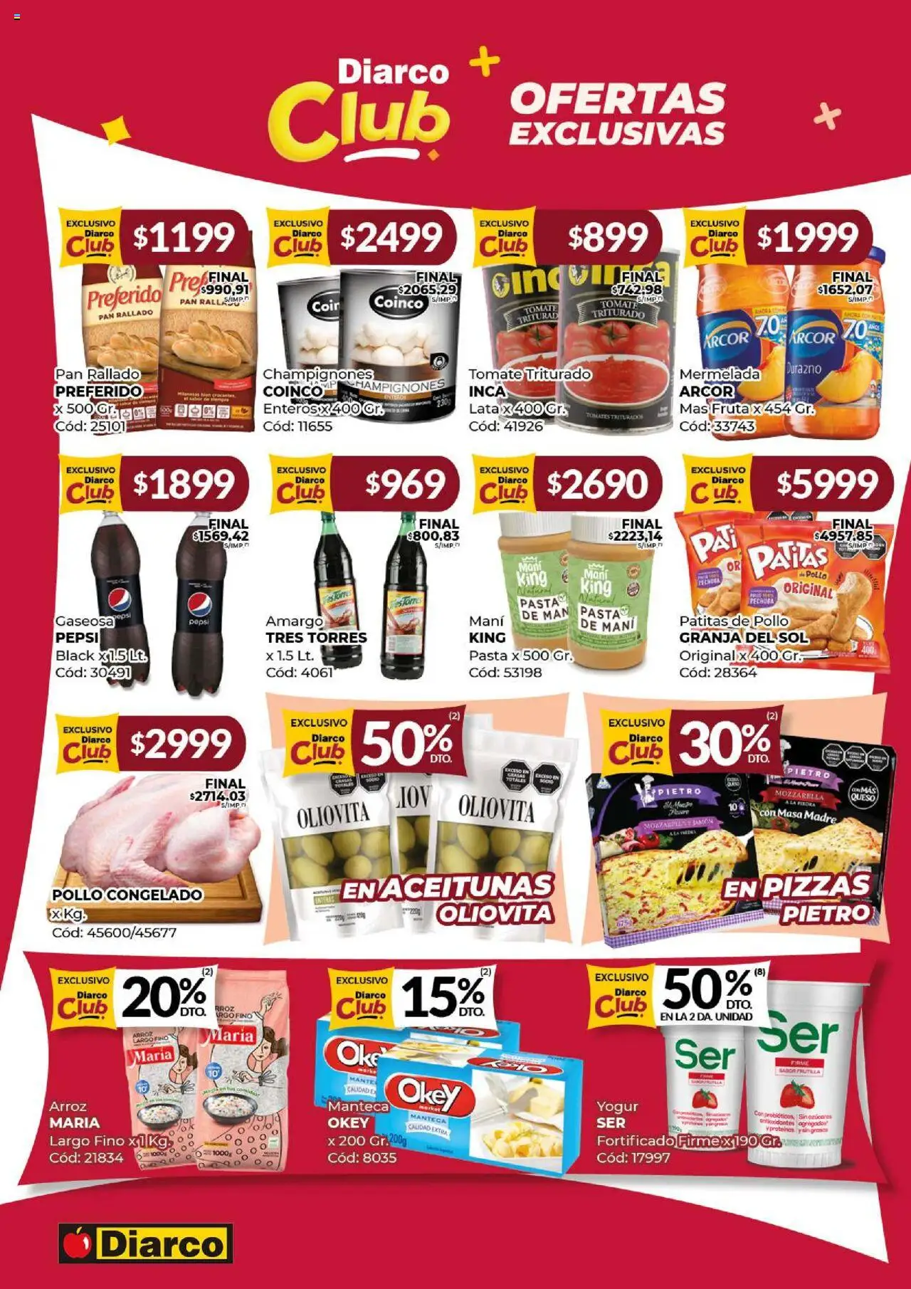 Diarco - Ofertas Sur │ válido desde el 08.09.2025 | Página: 9 | Productos: Pollo, Mantel, Yogur, Jamón