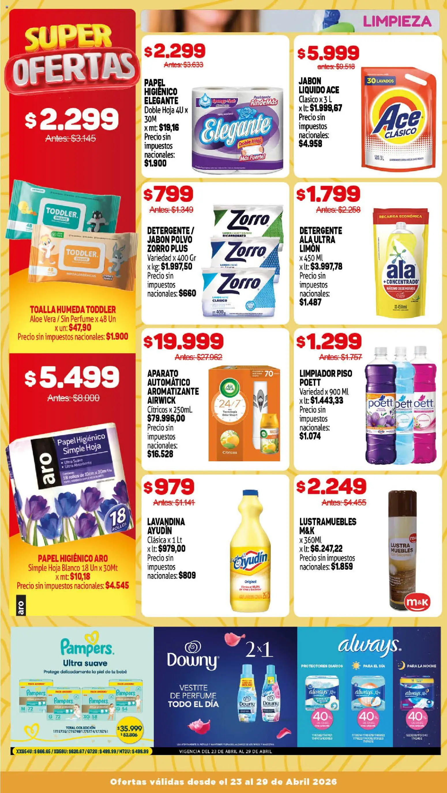 Makro Ofertas VOLVETE A ILUSIONAR OFERTAS SEMANALES │ válido desde el 23.04.2026 | Página: 12 | Productos: Toalla, Lavandina, Limón, Bolso