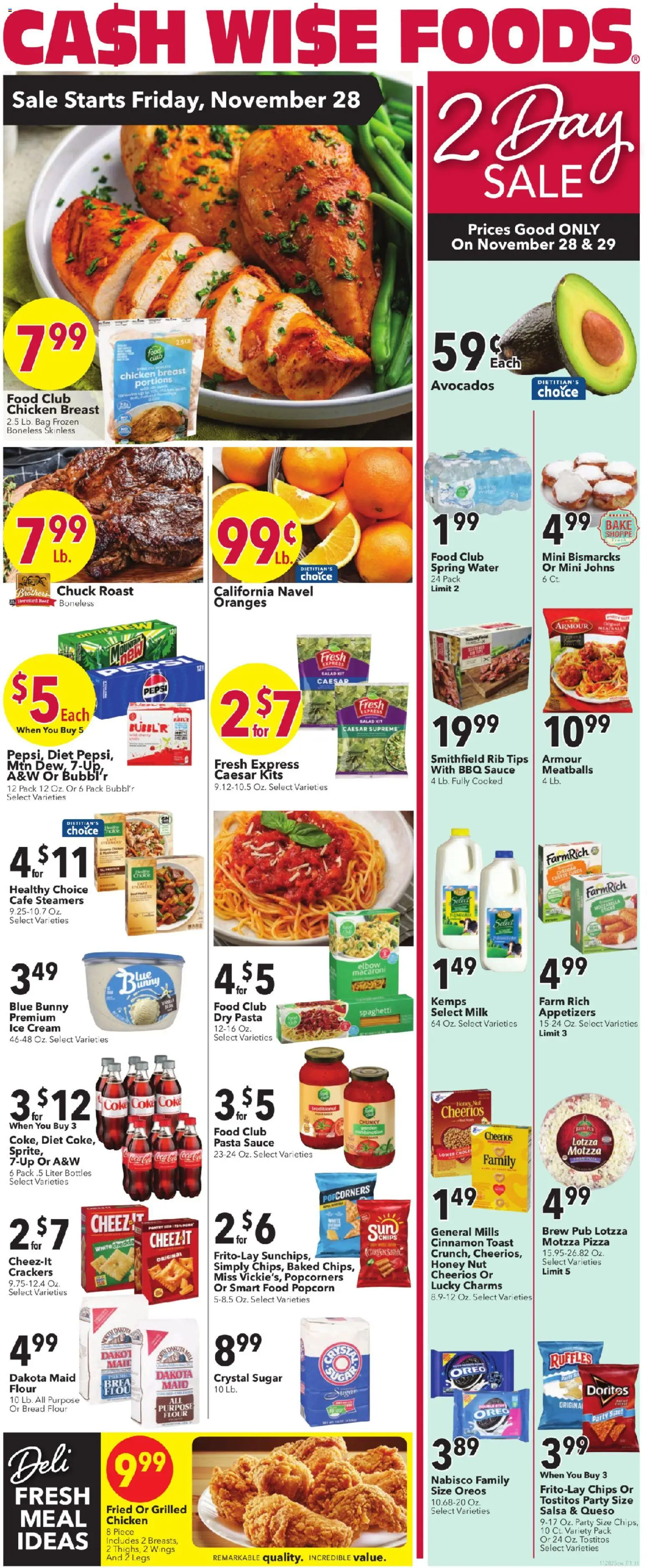 Cash Wise Black Friday - valid from 28.11.2025 | Page: 1 | Products: Milk, Bread, Pizza, Salad