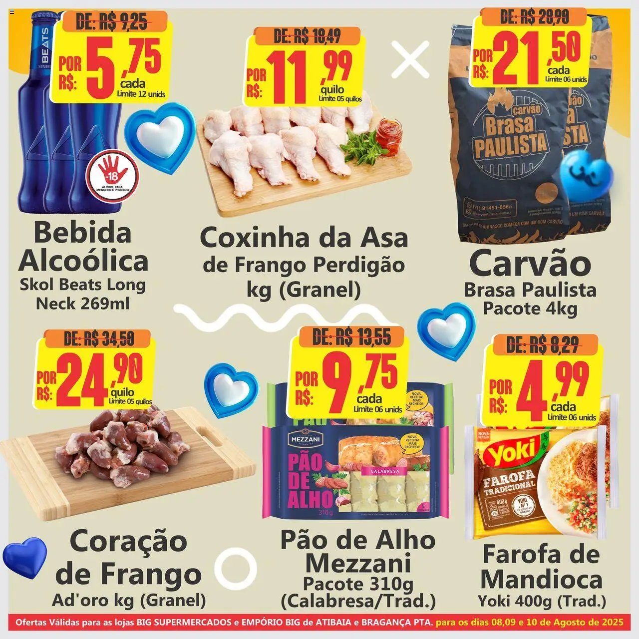 Big Supermercados Folheto - válido de 08.08.2025 | Página: 3 | Produtos: Alho, Mandioca, Pao de alho, Pão