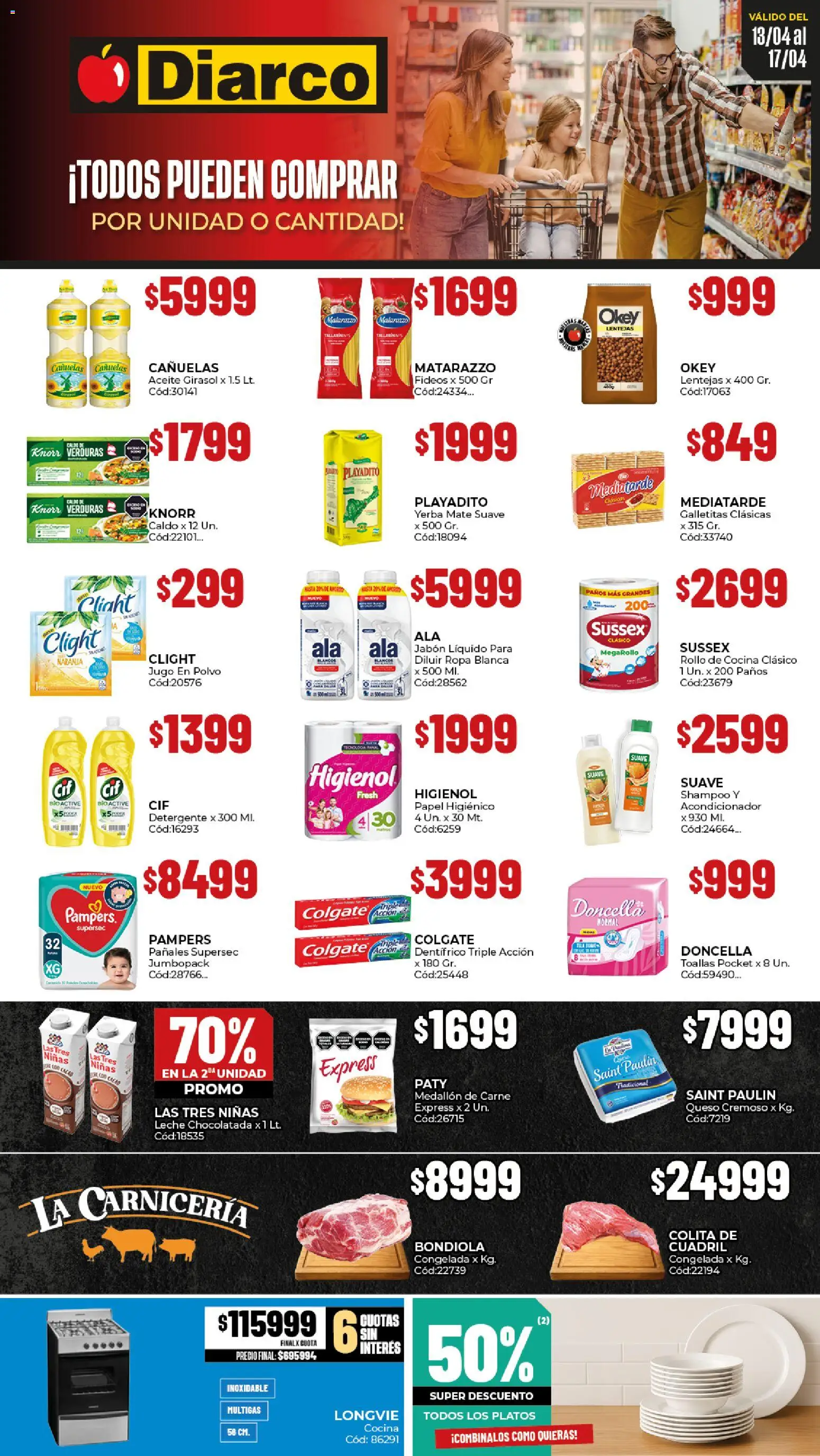 Diarco - Ofertas  │ válido desde el 13.04.2026 | Página: 1 | Productos: Aceite, Polvo, Shampoo, Jugo