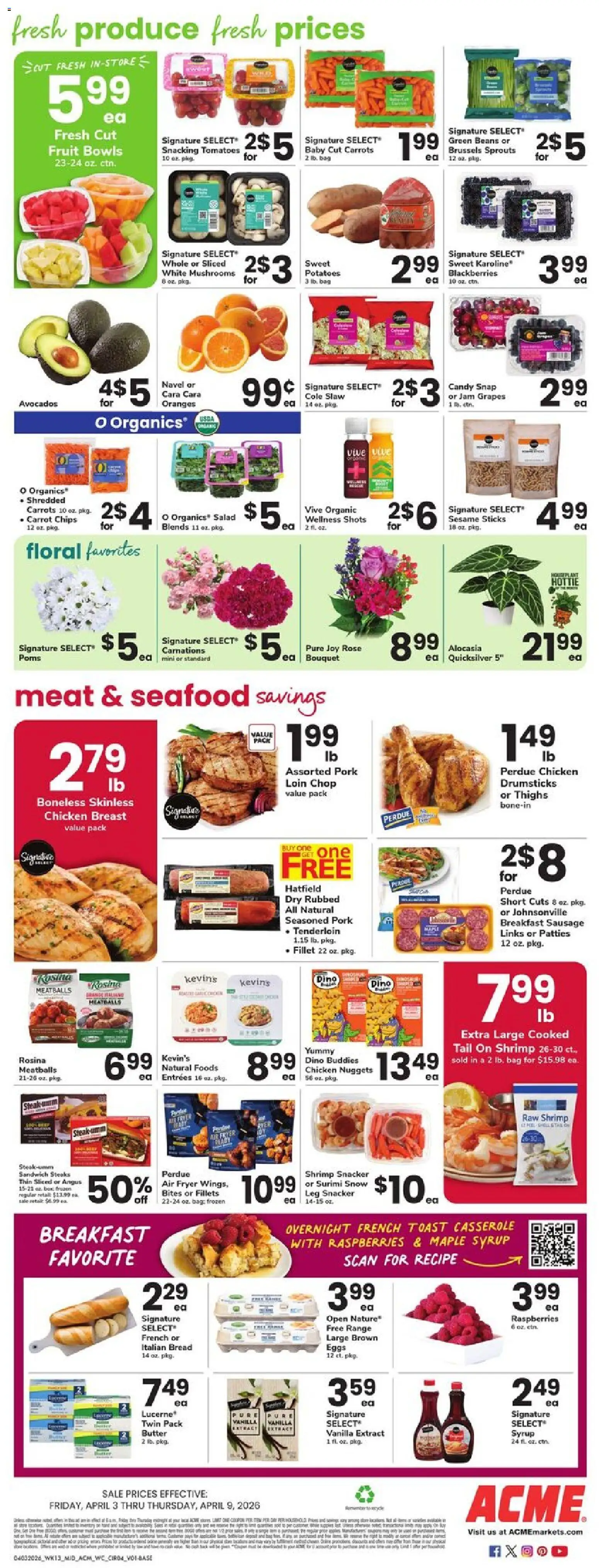 Acme Weekly Ad - NJ - valid from 03.04.2026 | Page: 4 | Products: Fryer, Bread, Tomatoes, Sausage