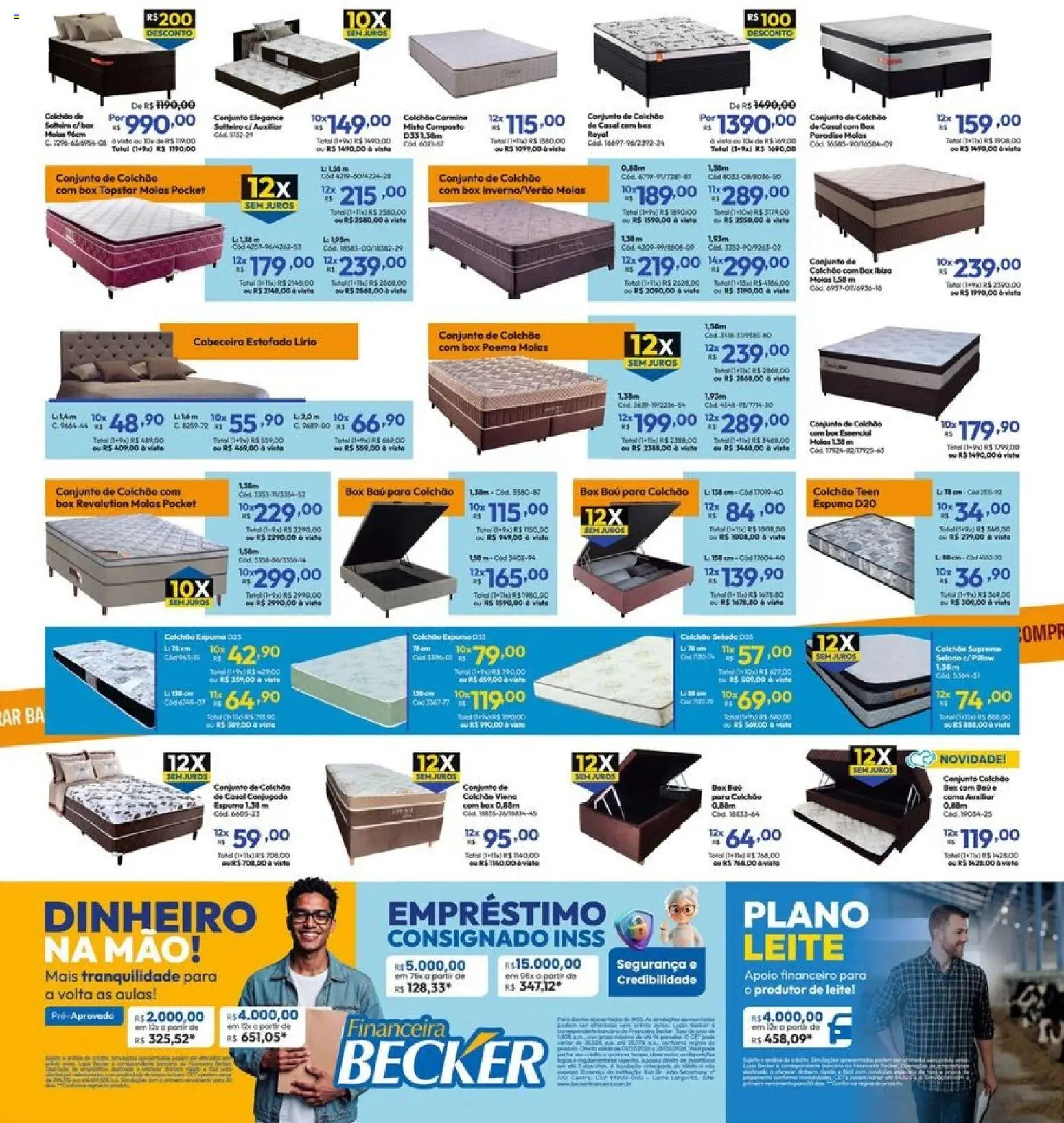 Lojas Becker Folheto - válido de 01.02.2026 | Página: 15 | Produtos: Cama, Colchão, Leite