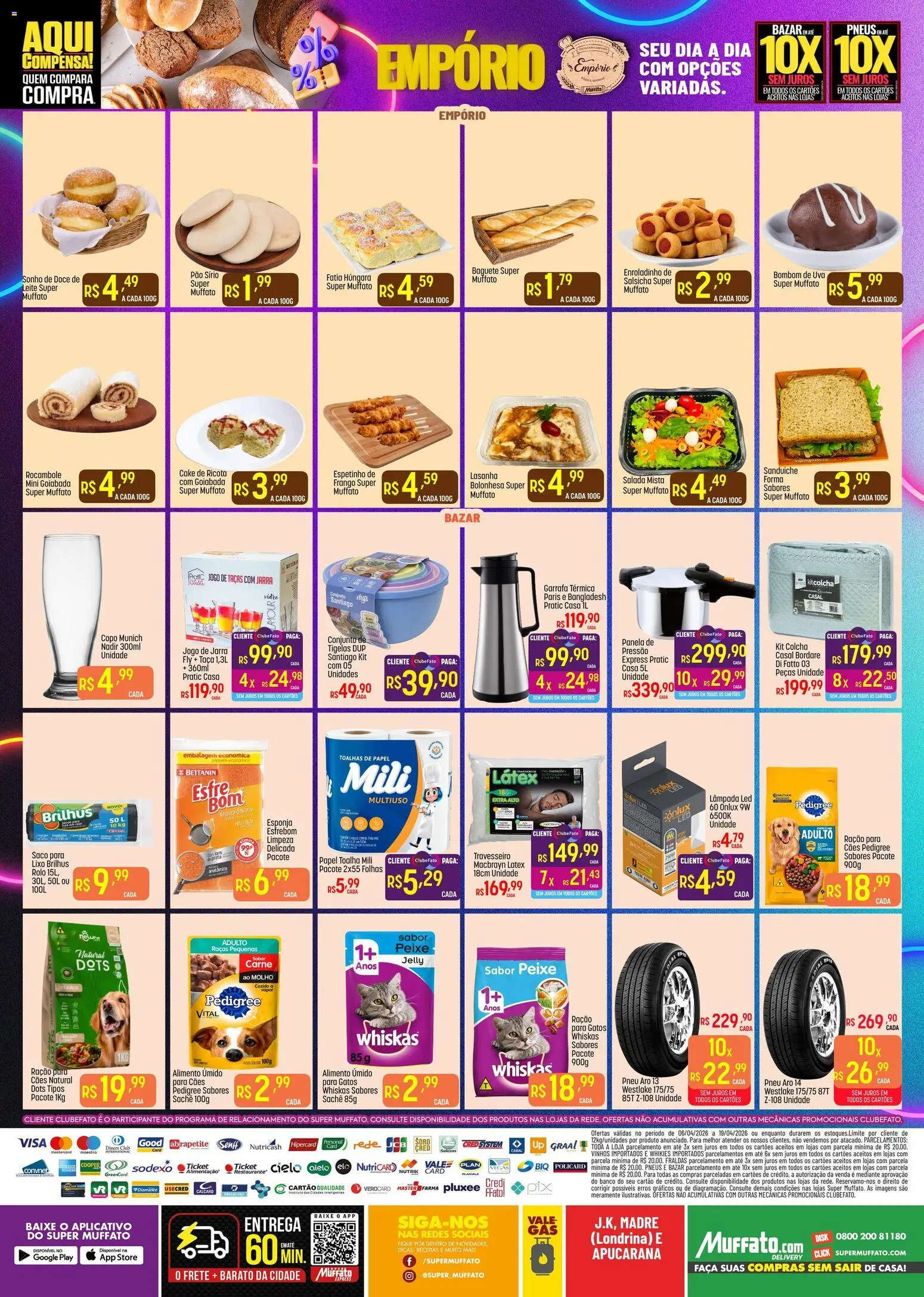 Super Muffato Folheto - válido de 06.04.2026 | Página: 8 | Produtos: Travesseiro, Taças, Garrafa térmica, Pão