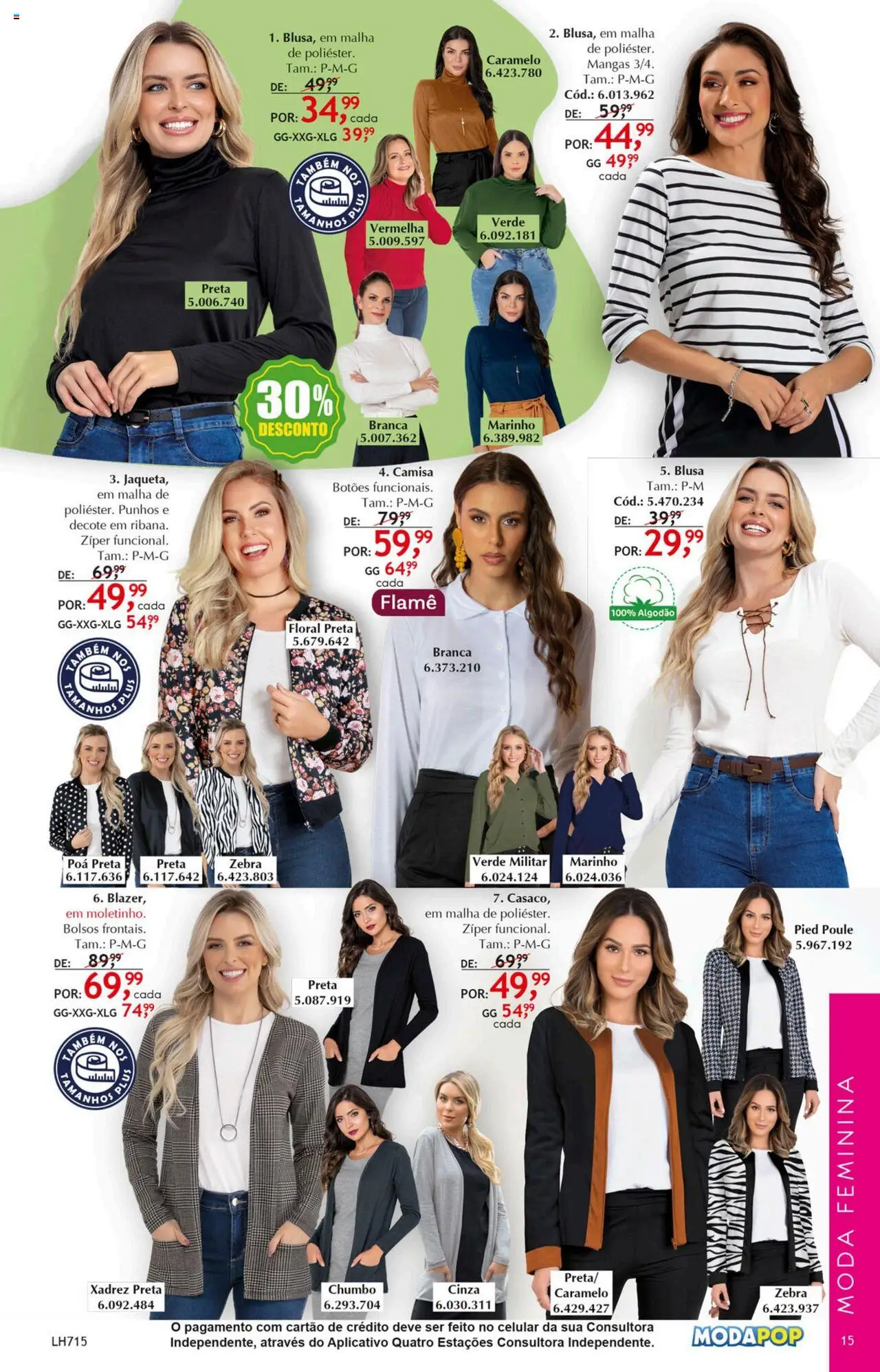 Quatro Estações Folheto - válido de 01.03.2025 | Página: 17 | Produtos: Poá, Blusa, Mangas, Casaco