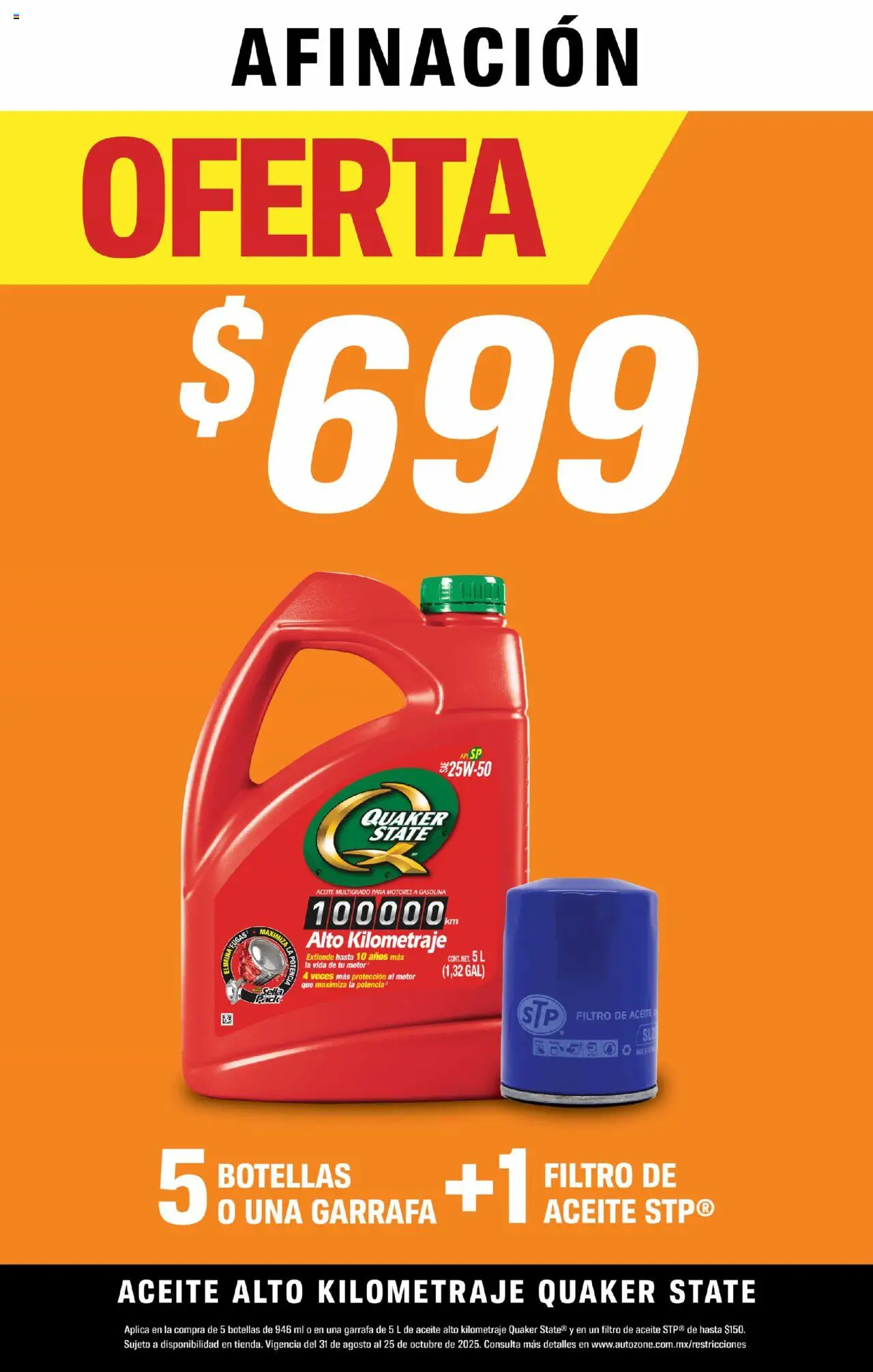 Nuevas ofertas de AutoZone válidas en toda la República Mexicana desde el 31.08.2025. ¡Encuentra las mejores ofertas en AutoZone catálogo! | Página: 2 | Productos: Aceite