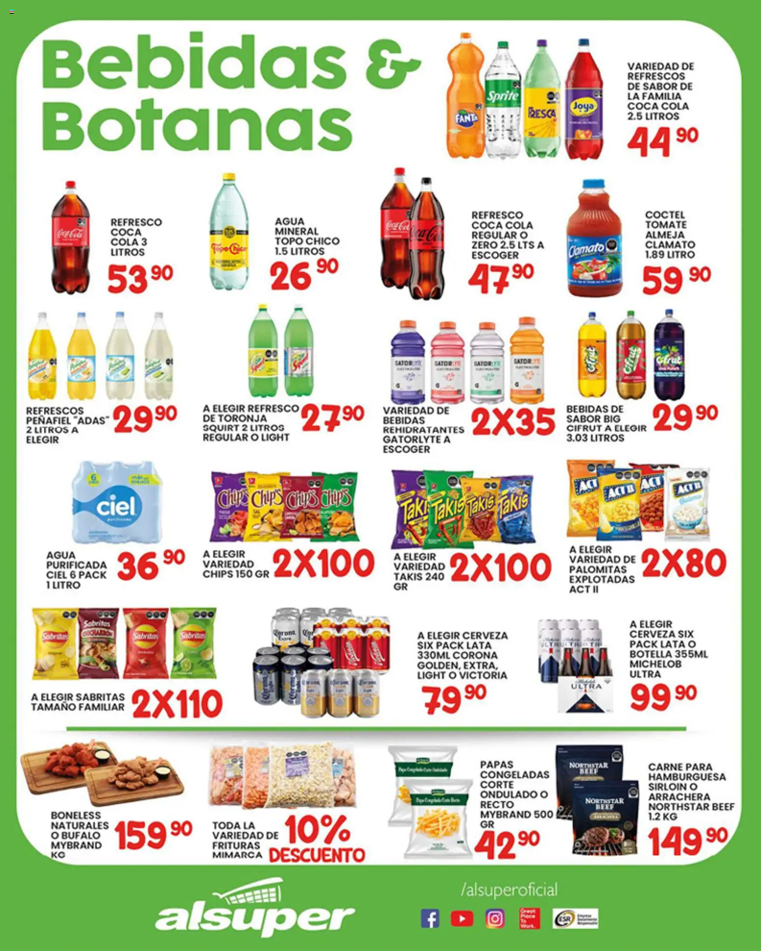 Nuevas ofertas de Alsuper válidas en toda la República Mexicana desde el 23.01.2026. ¡Encuentra las mejores ofertas en Alsuper folleto Laguna! | Página: 3 | Productos: Refresco, Tomate, Toronja, Cerveza