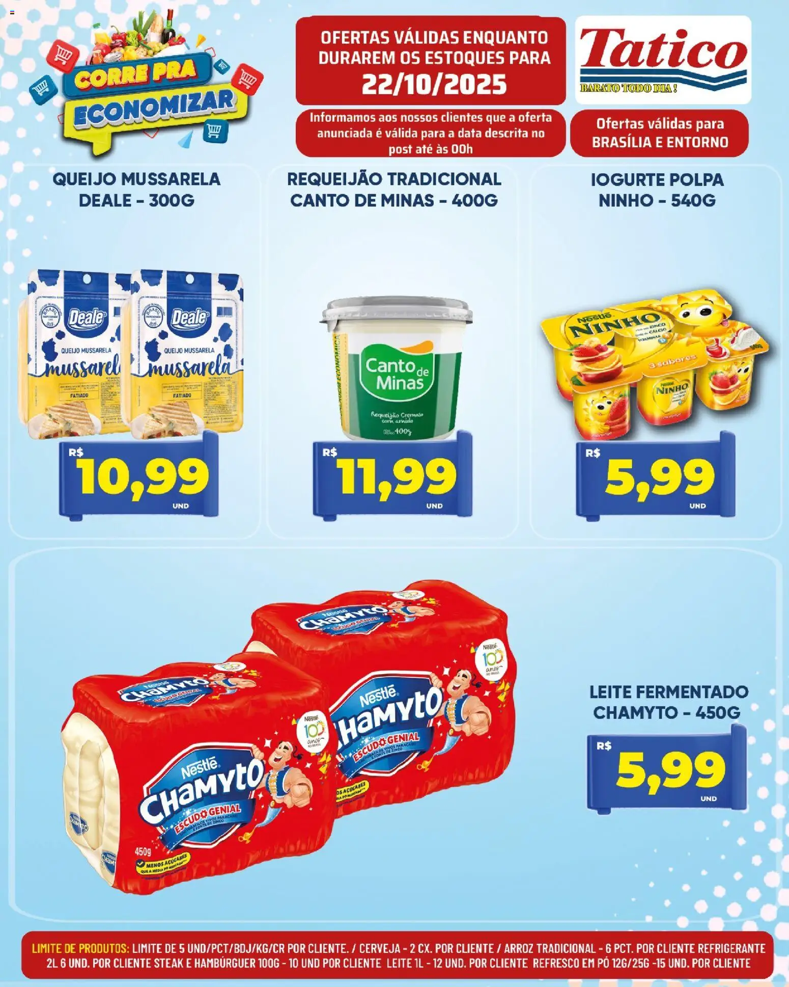 Tatico Folheto - válido de 23.10.2025 | Página: 10 | Produtos: Leite, Iogurte, Hambúrguer, Leite fermentado