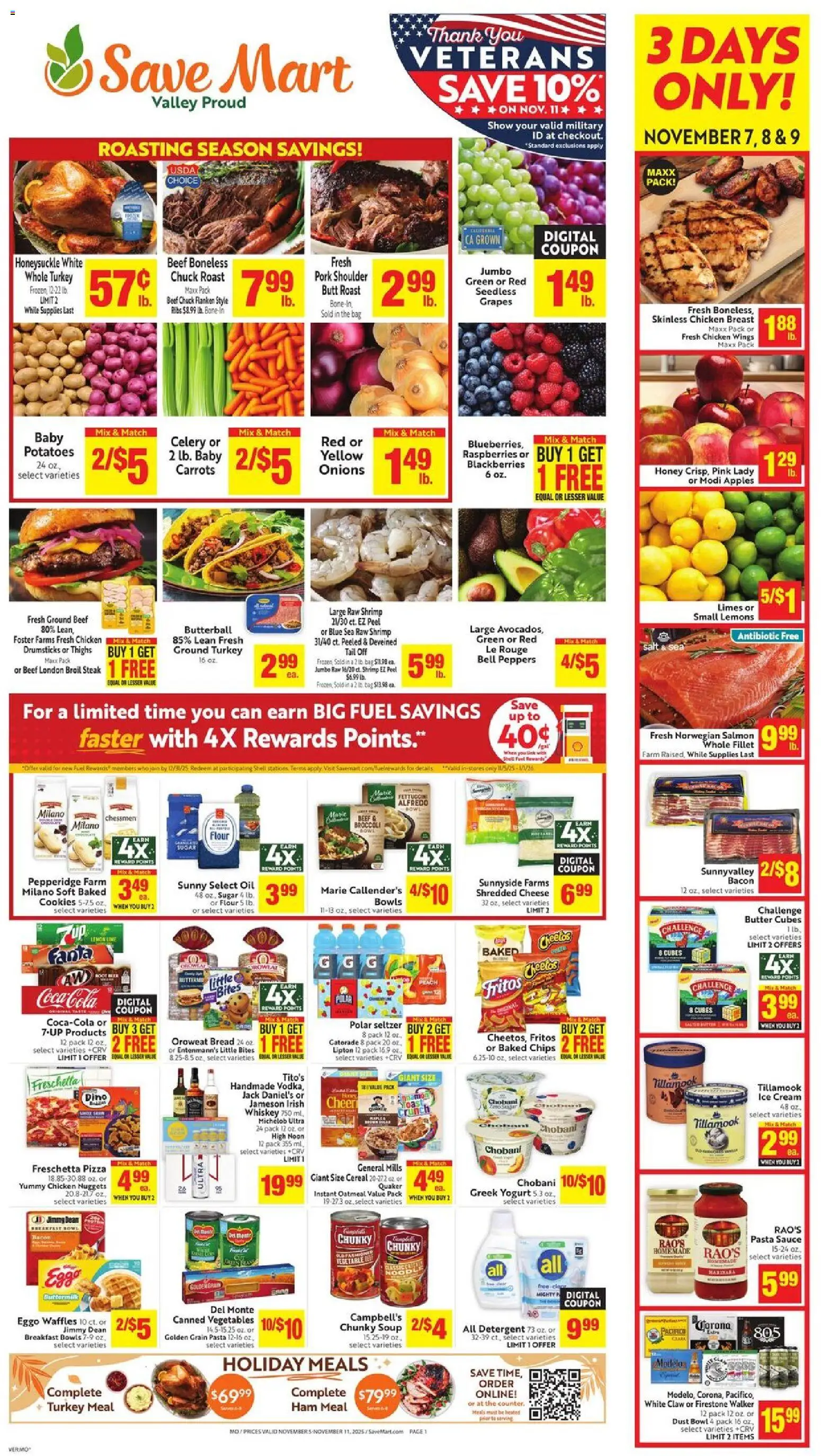 Save Mart Weekly Ad - valid from 05.11.2025 | Page: 1 | Products: Ham, Beef, Potatoes, Sugar