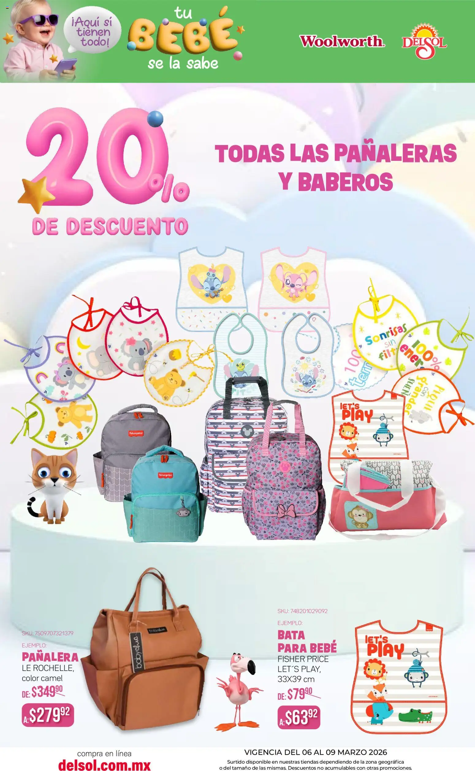 Nuevas ofertas de Del Sol y Woolworth válidas en toda la República Mexicana desde el 06.03.2026. ¡Encuentra las mejores ofertas en Del Sol y Woolworth catálogo! | Página: 7 | Productos: Bata