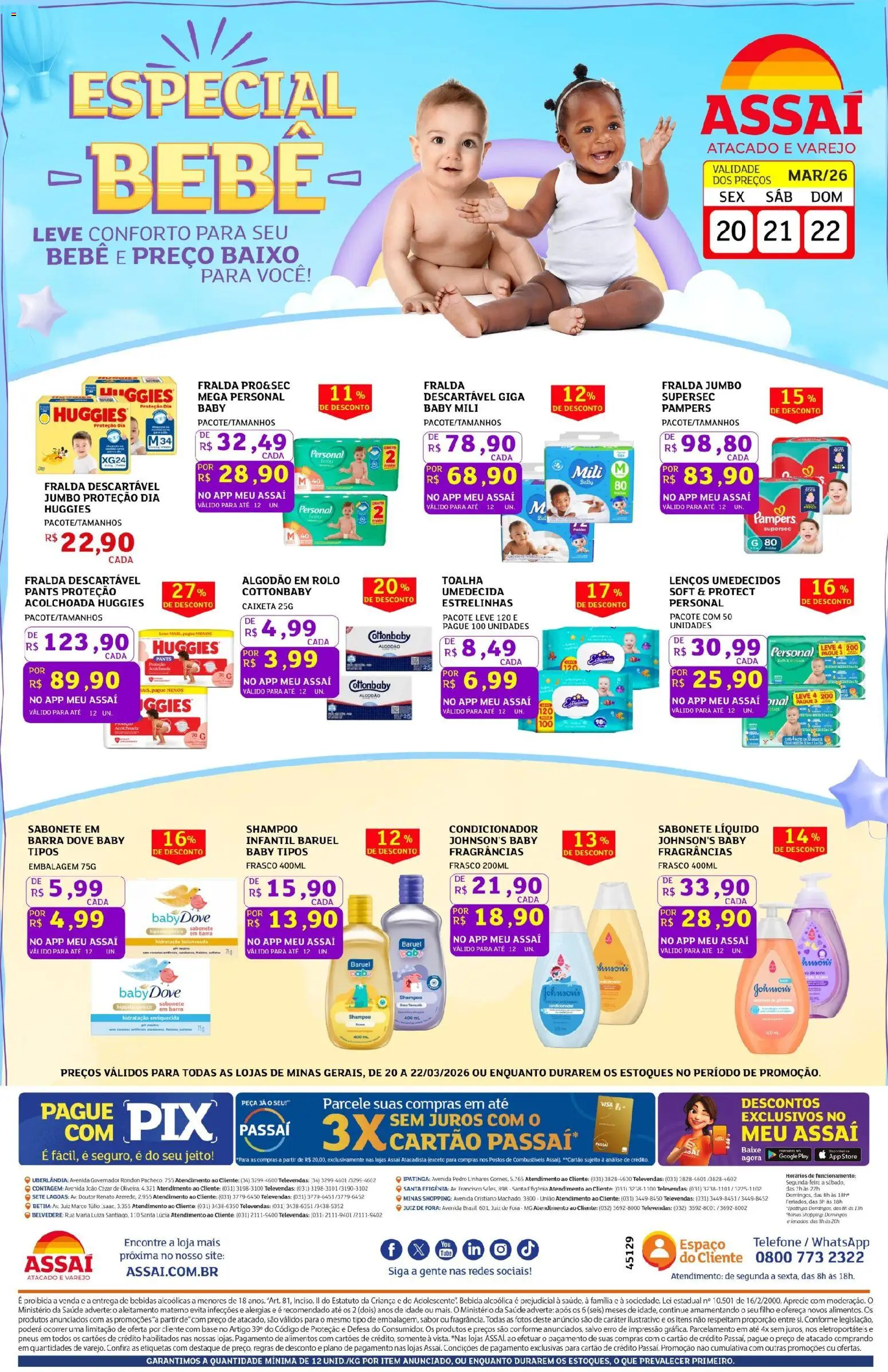 Assaí Atacadista Folheto - válido de 20.03.2026 | Página: 1 | Produtos: Condicionador, Base, Sabonete, Baixo