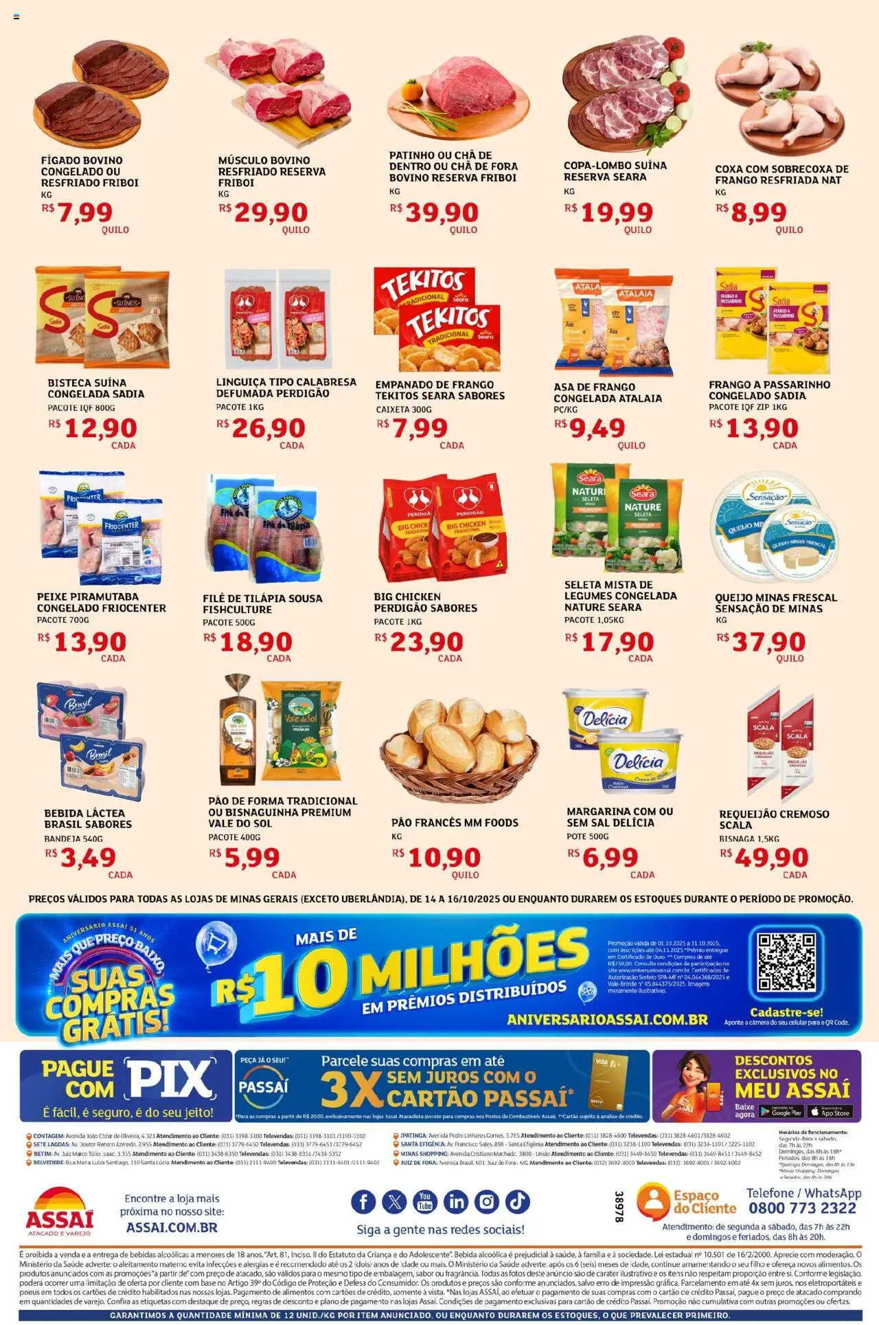 Assaí Atacadista Folheto - válido de 14.10.2025 | Página: 2 | Produtos: Celular, Chá, Filé de tilápia, Pão francês