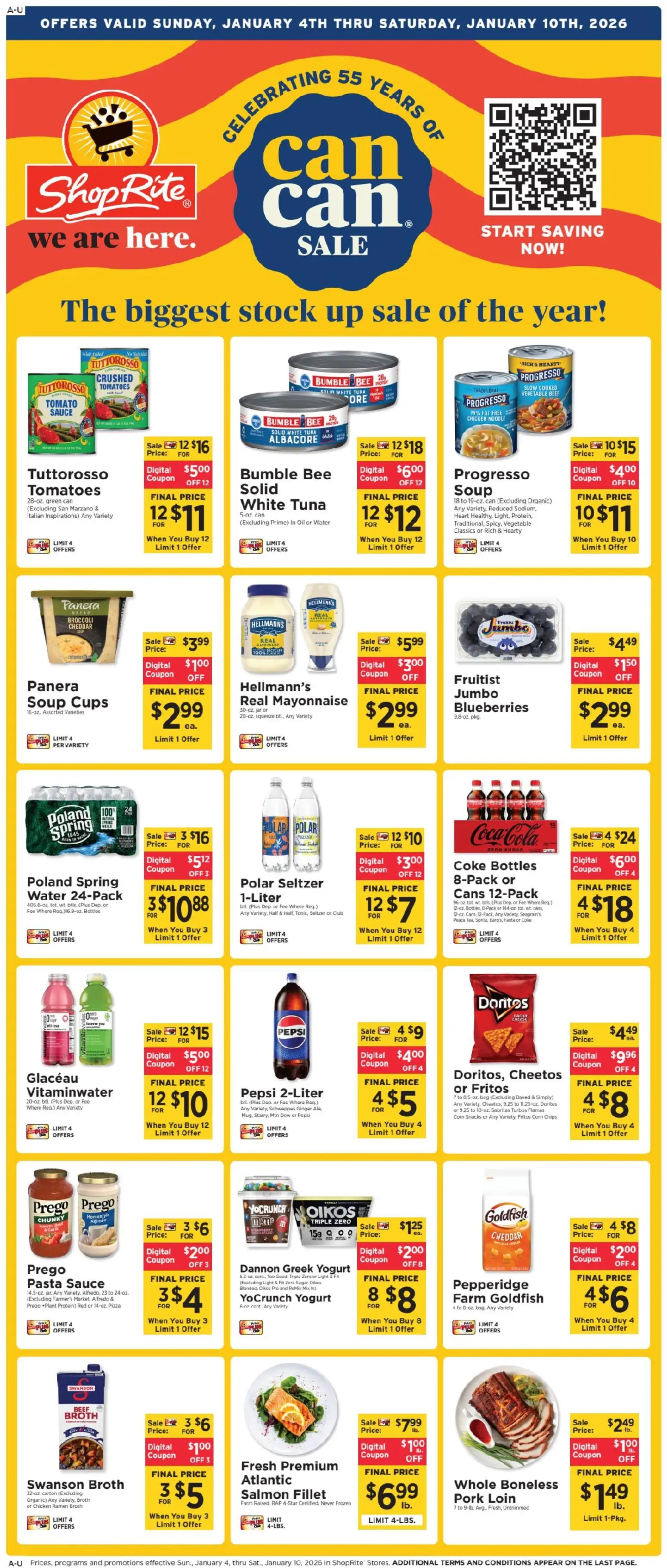 ShopRite Weekly Ad 2 - valid from 04.01.2026 | Page: 1 | Products: Oil, Water, Sauce, Sugar