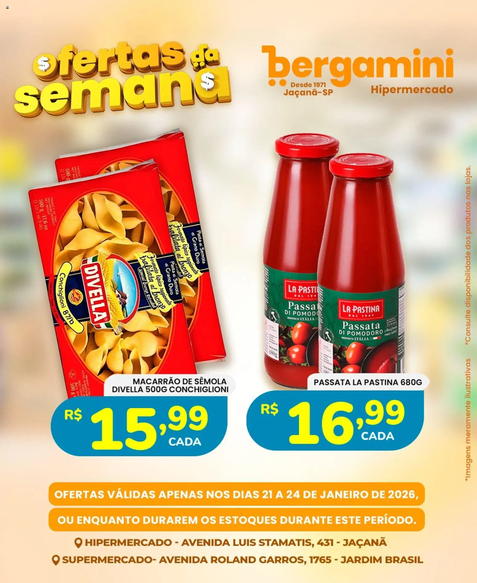 Supermercado Bergamini Folheto - válido de 21.01.2026 | Página: 23 | Produtos: Pasta, Macarrão