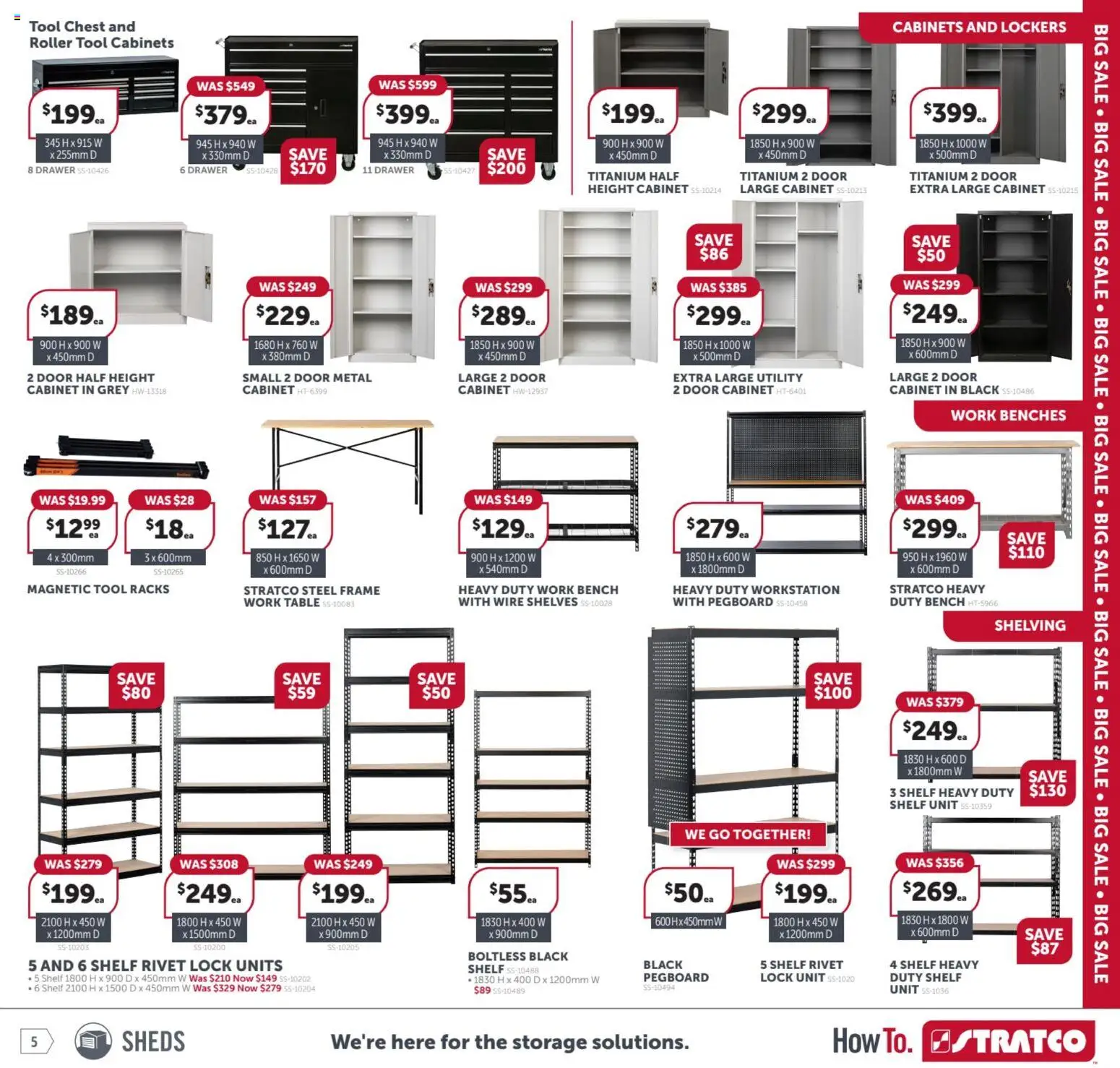 Stratco catalogue - valid from 06.03.2026 | Page: 5 | Products: Cabinet, Door, Drawer, Bench