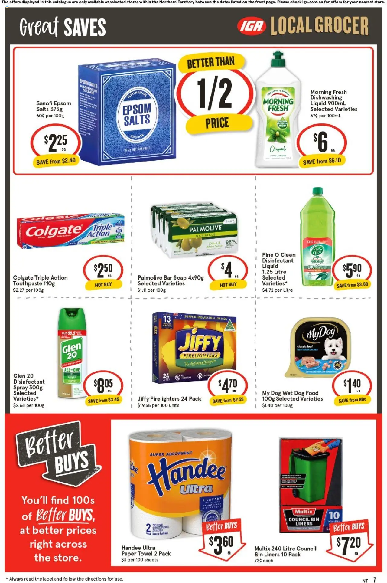 IGA catalogue - valid from 01.10.2025 | Page: 7 | Products: Soap, Toothpaste, Dog food