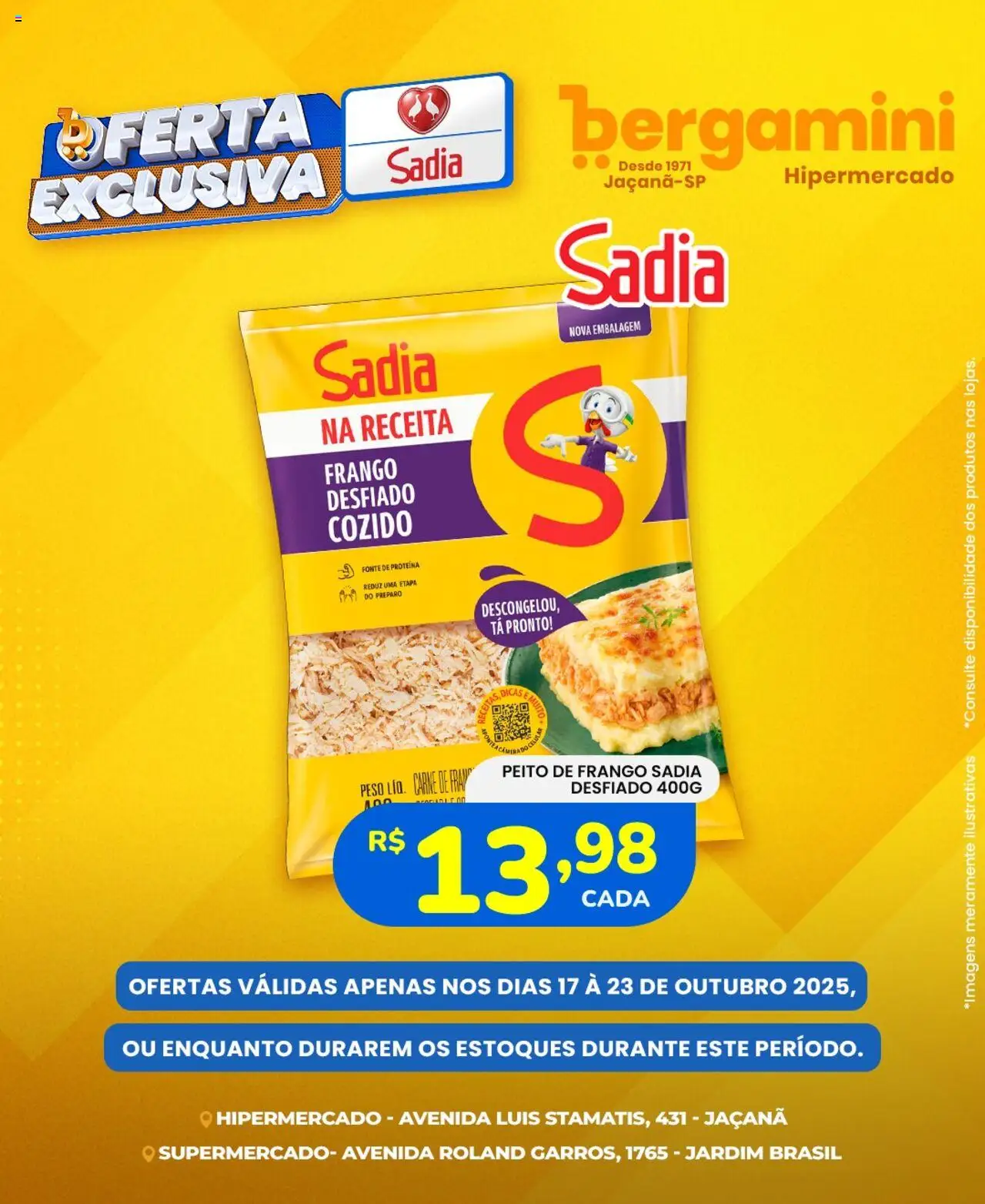 Supermercado Bergamini Folheto - válido de 17.10.2025 | Página: 7 | Produtos: Carne, Frango, Peito de frango