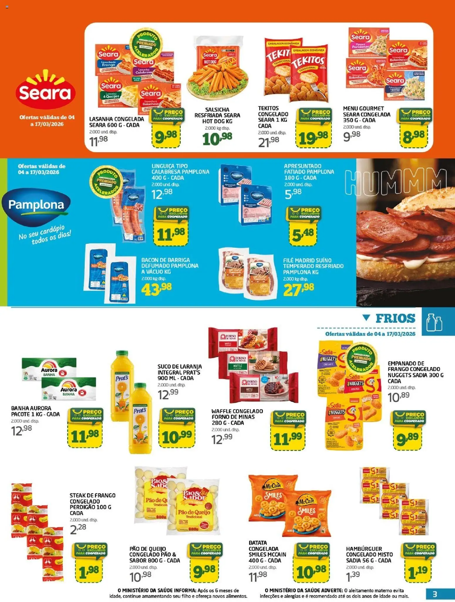 Cooper Folheto - válido de 04.03.2026 | Página: 3 | Produtos: Forno, Salsicha, Queijo, Frango