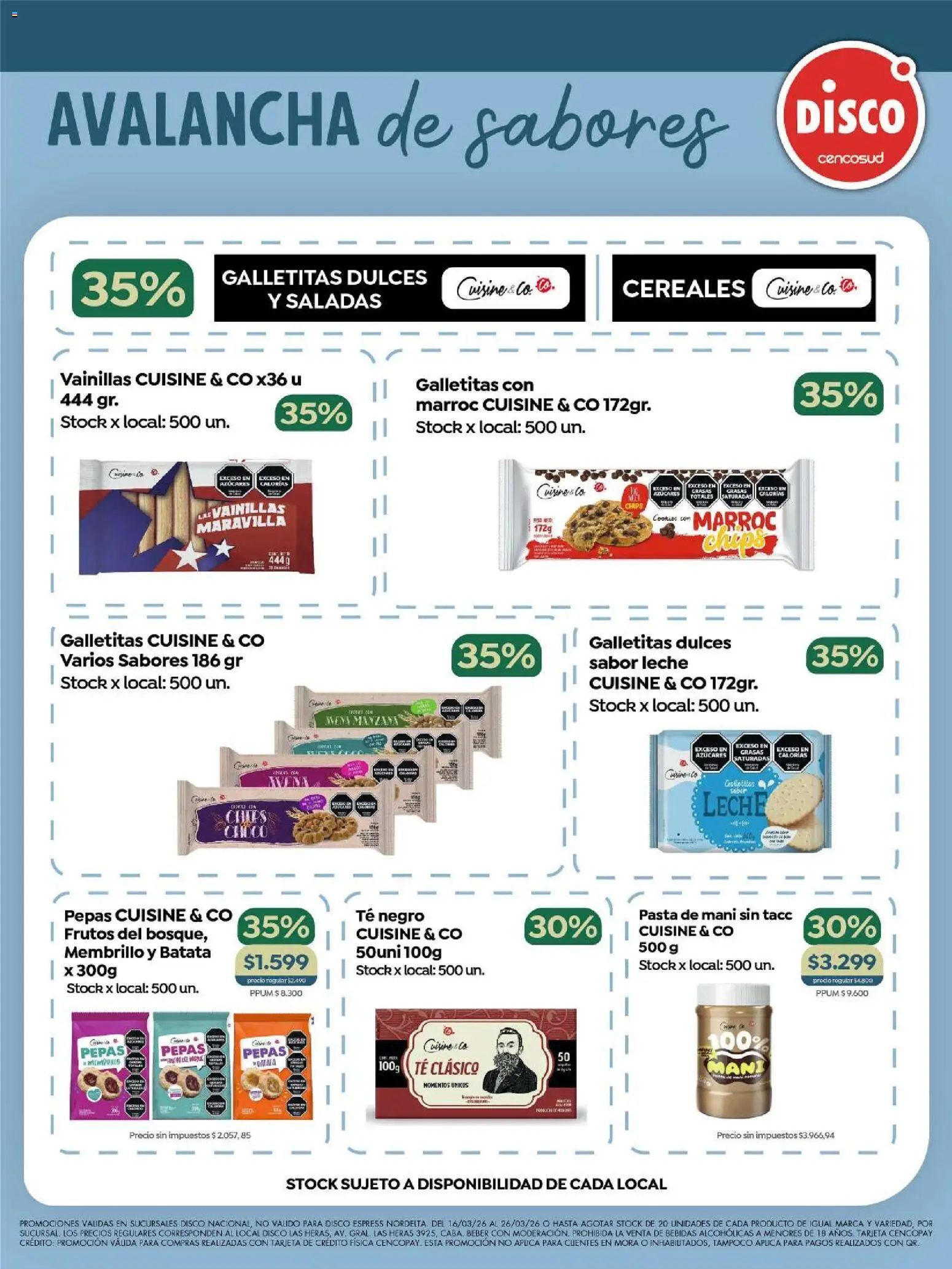 Disco - Folleto Marca Propia  │ válido desde el 16.03.2026 | Página: 3 | Productos: Galletitas, Mani, Té, Cereales