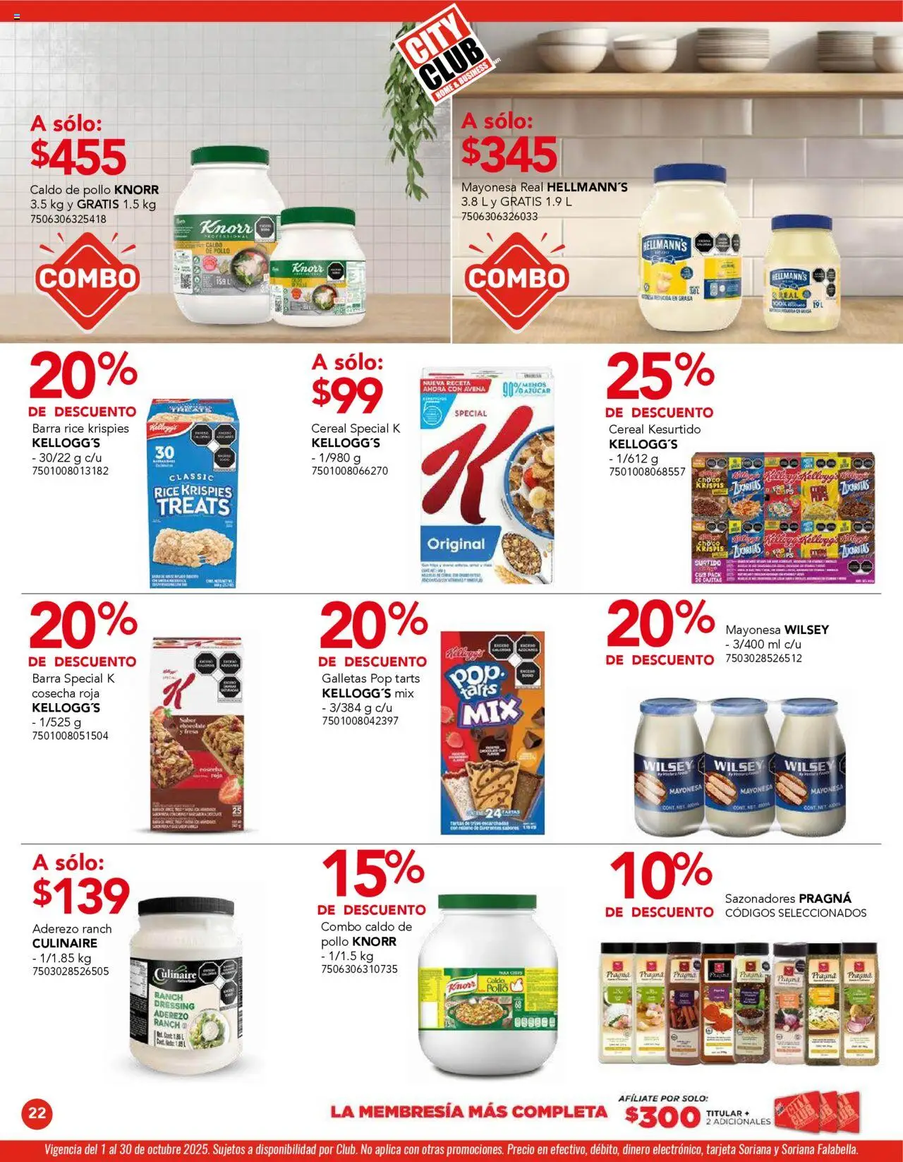 Nuevas ofertas de City Club válidas en toda la República Mexicana desde el 01.10.2025. ¡Encuentra las mejores ofertas en City Club - Catálogo! | Página: 20 | Productos: Pollo, Fresa, Aderezo, Chocolate