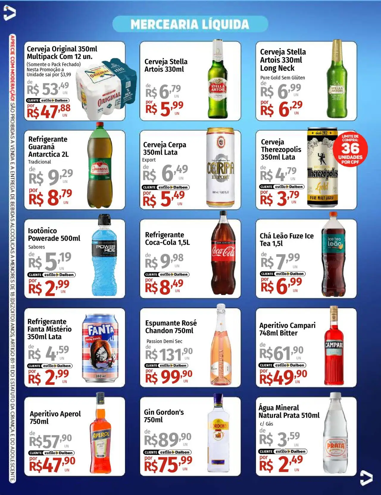 Supermercado Dalben Folheto - válido de 17.10.2025 | Página: 3 | Produtos: Fanta, Espumante, Chá, Água mineral