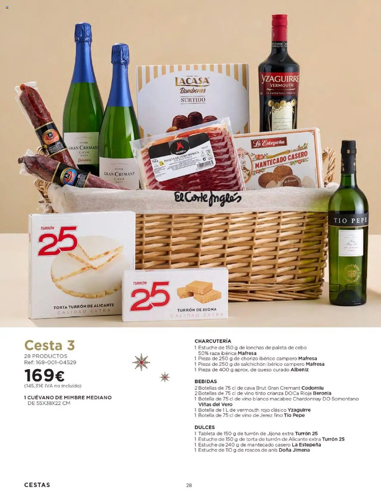 Nuevas ofertas de El Corte Inglés válidas en toda la República Mexicana desde el 03.10.2025. ¡Encuentra las mejores ofertas en El Corte Inglés - Catálogo Cestas Navidad 2025! | Página: 28 | Productos: Bombones, Paleta, Queso, Dulces