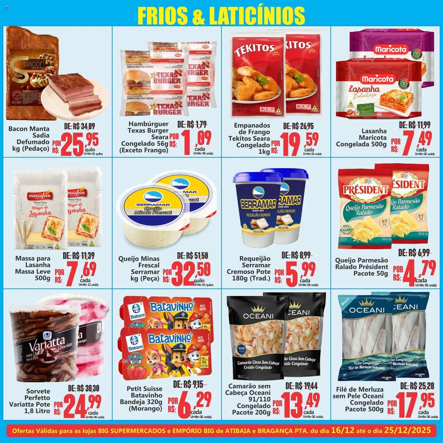 Big Supermercados Folheto - válido de 16.12.2025 | Página: 5 | Produtos: Pó, Queijo, Carne, Massa
