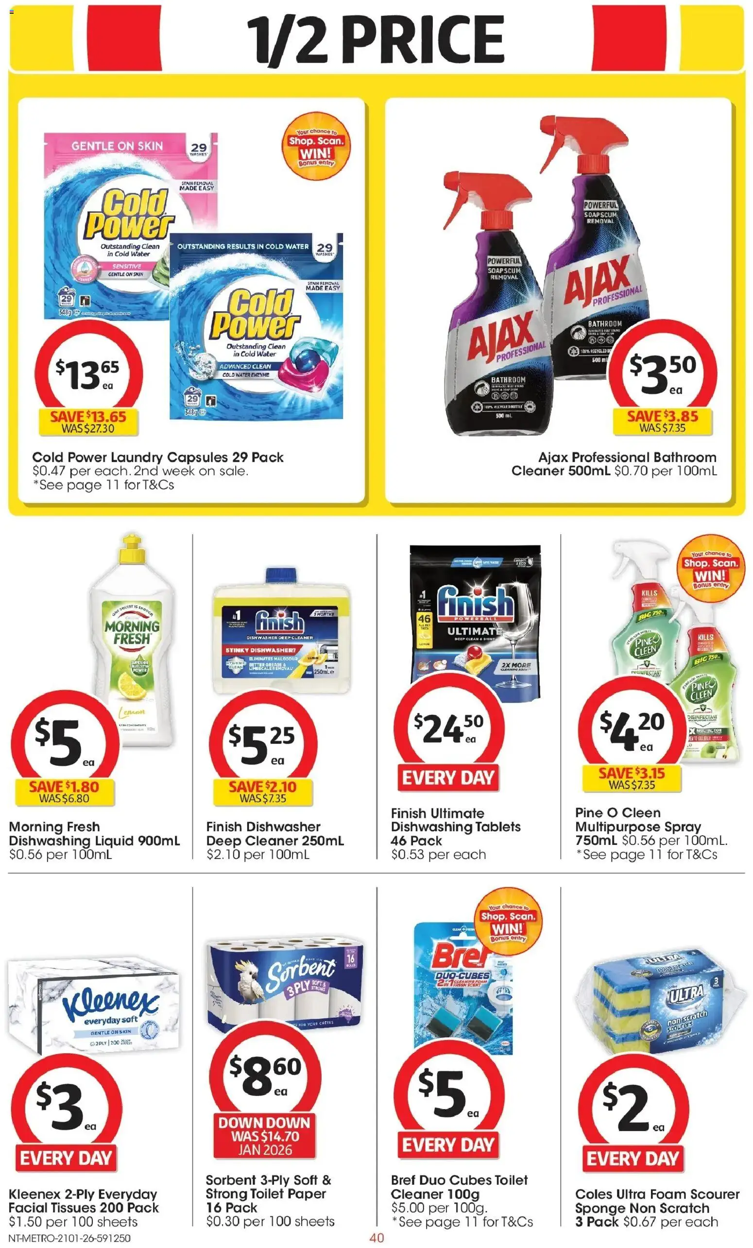 Coles catalogue - valid from 21.01.2026 | Page: 40 | Products: Cleaner, Water, Laundry, Multipurpose