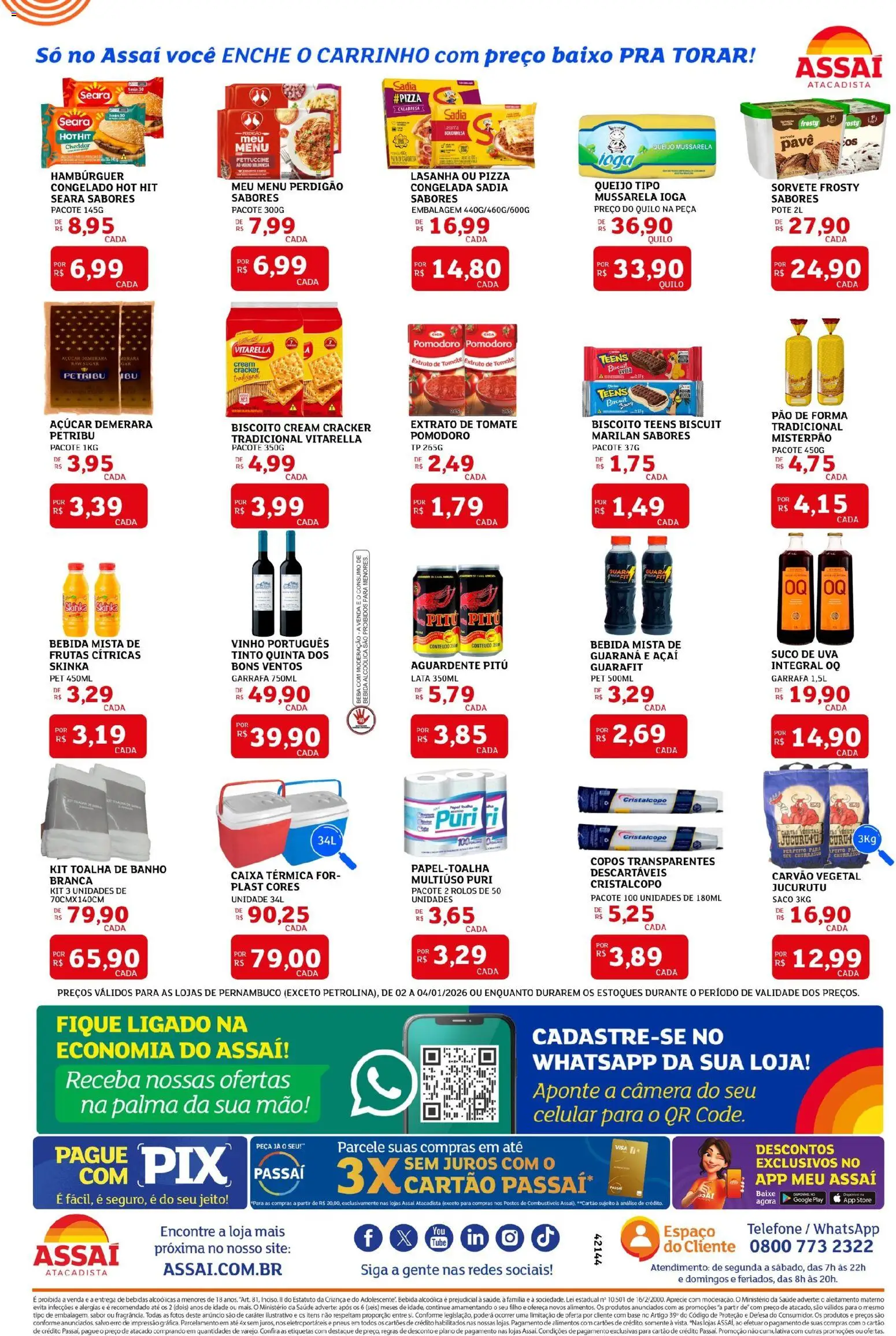 Assaí Atacadista Folheto - válido de 02.01.2026 | Página: 2 | Produtos: Celular, Biscoito, Hambúrguer, Baixo