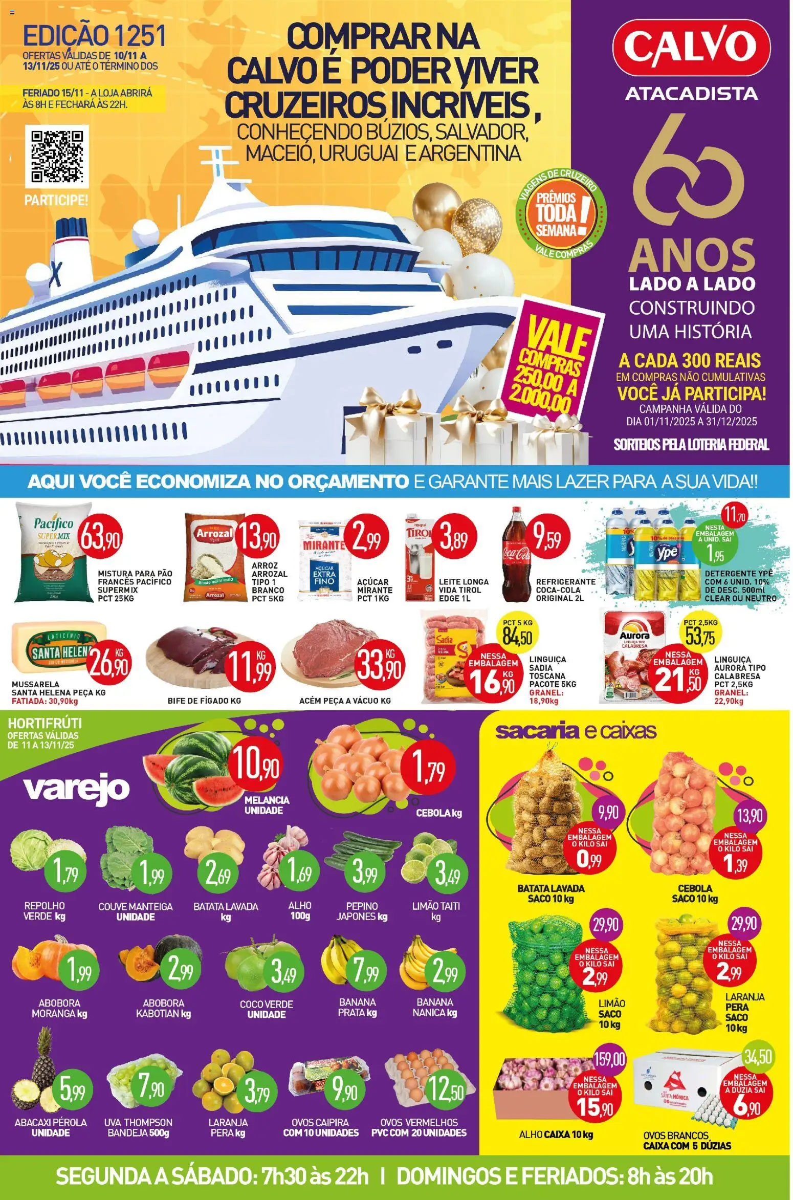 Calvo Atacadista Folheto - válido de 11.11.2025 | Página: 1 | Produtos: Moranga, Bandeja, Batata, Mussarela