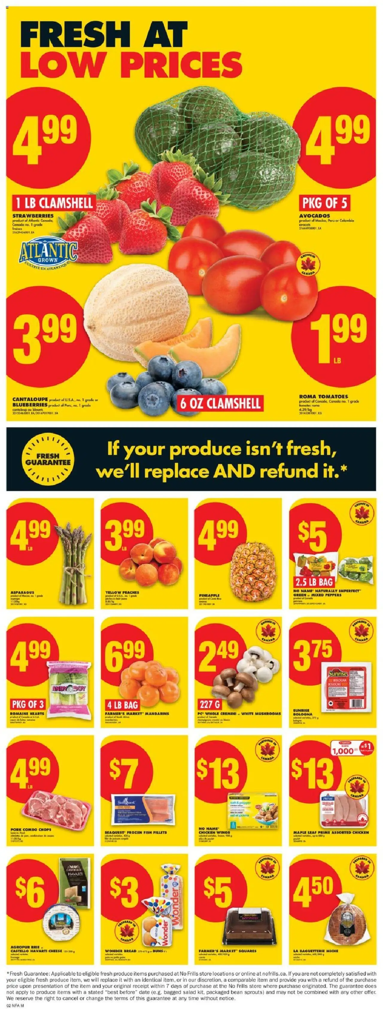 No Frills flyer valid from 18.09.2025 | Page: 3 | Products: Fish, Chicken wings, Bag, Tomatoes