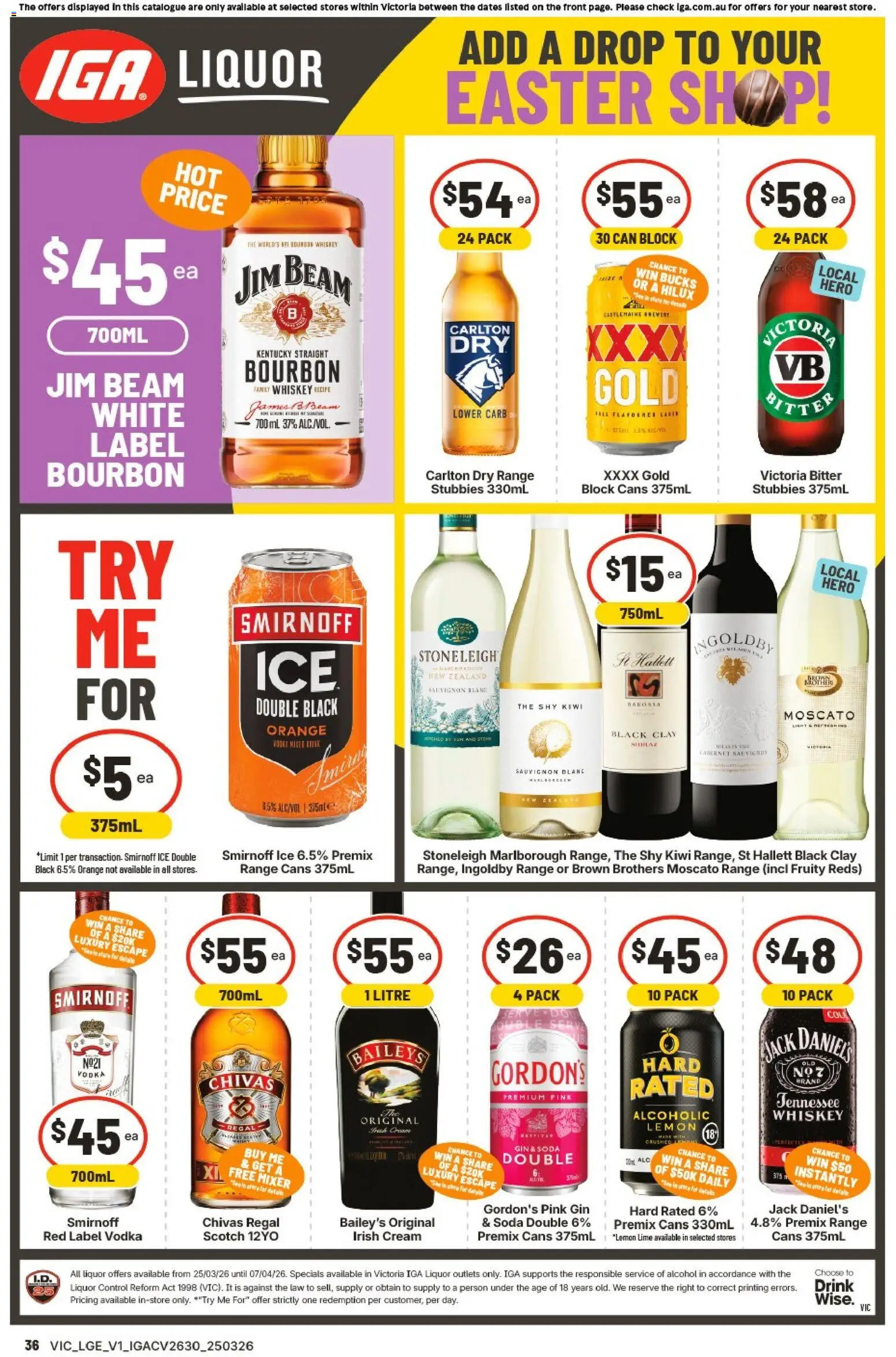 IGA catalogue - valid from 25.03.2026 | Page: 5 | Products: Bourbon, Cream, Vodka, Clay