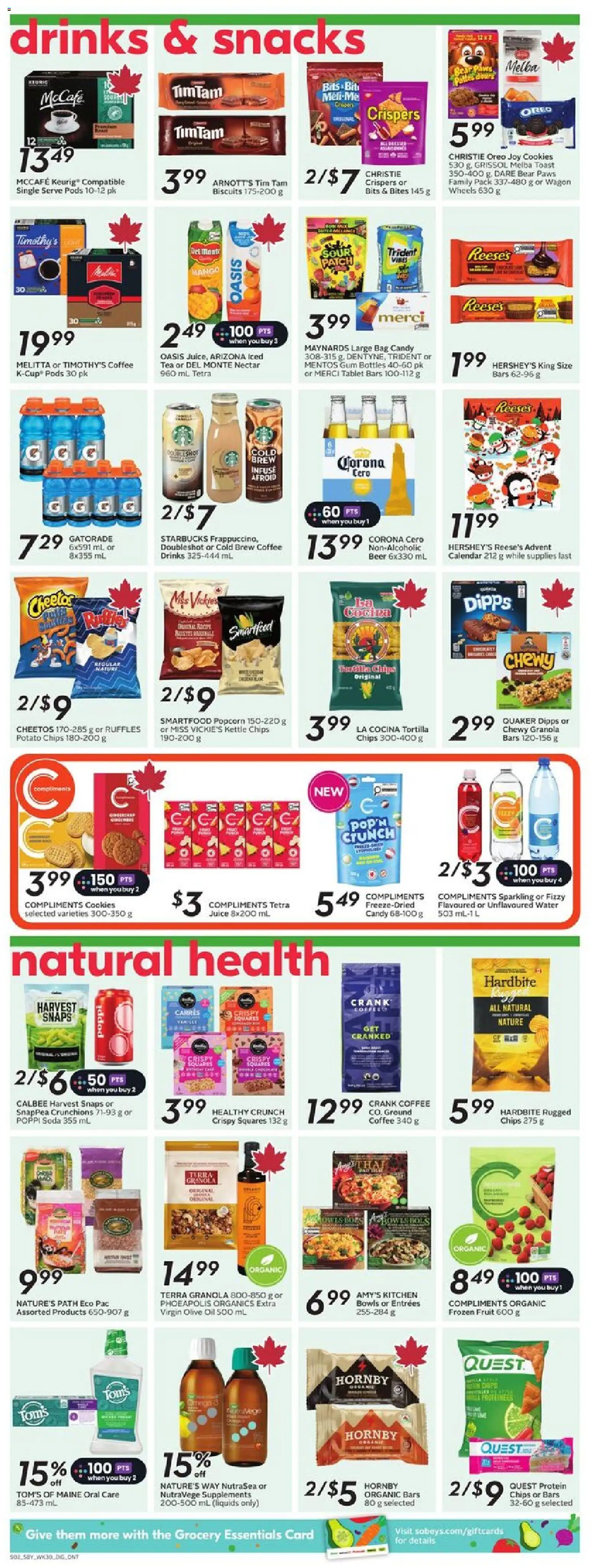 Sobeys flyer valid from 20.11.2025 | Page: 10 | Products: Tea, Kettle, Oil, Coffee