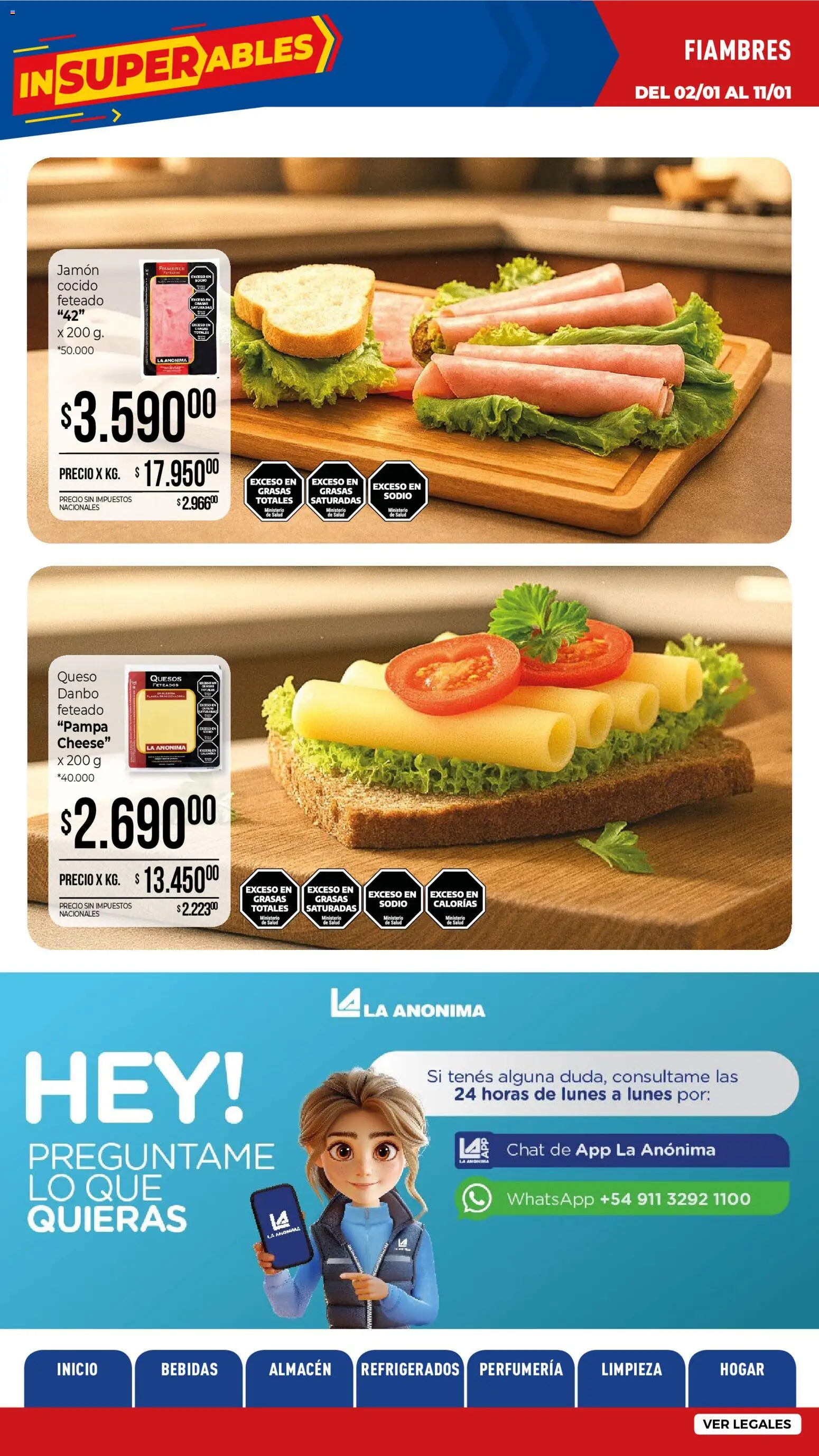 La Anonima catálogo │ válido desde el 02.01.2026 | Página: 3 | Productos: Queso, Jamón