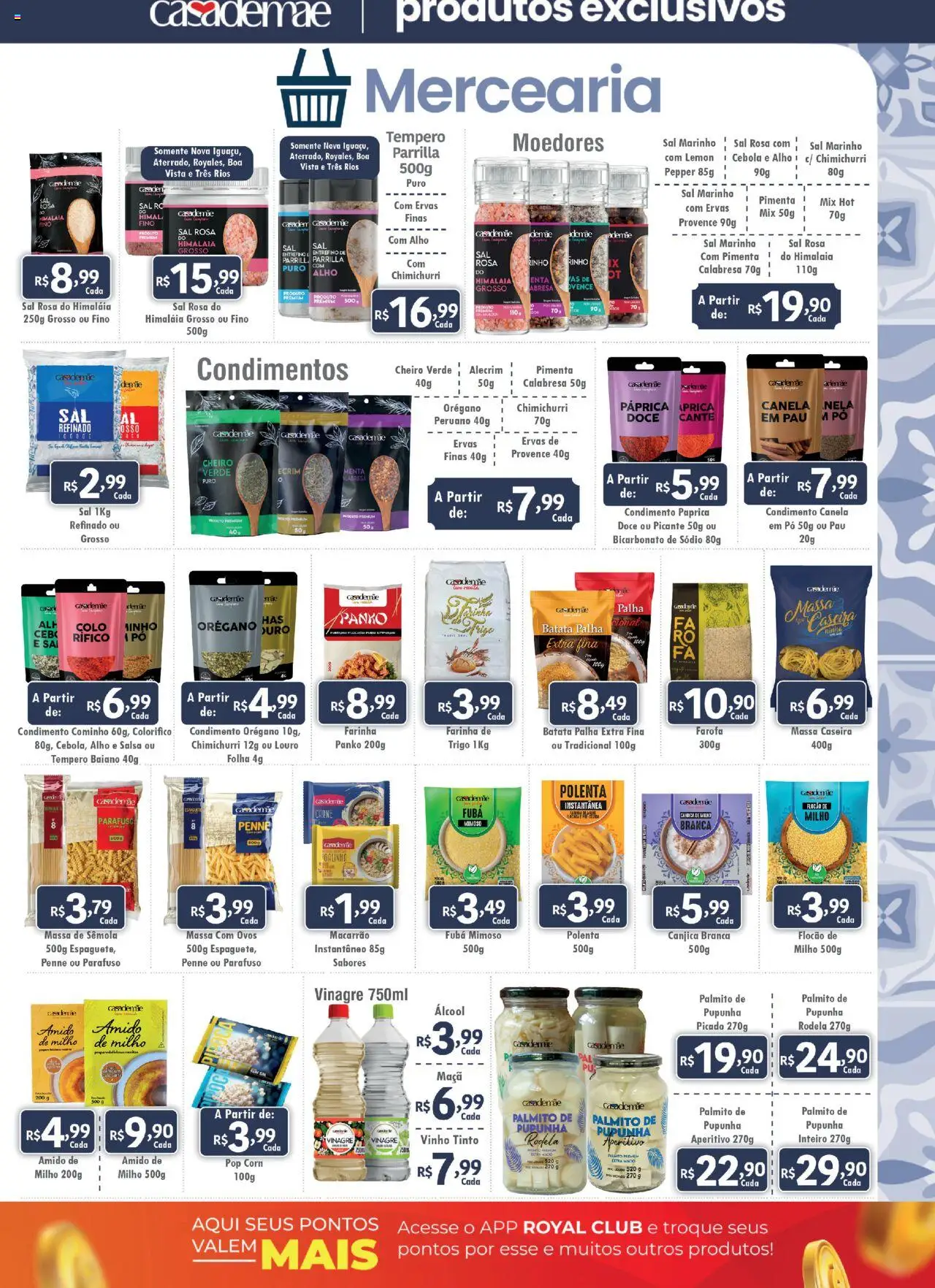 Royal Supermercados Folheto - válido de 25.08.2025 | Página: 3 | Produtos: Pimenta, Vinho, Sal, Farofa
