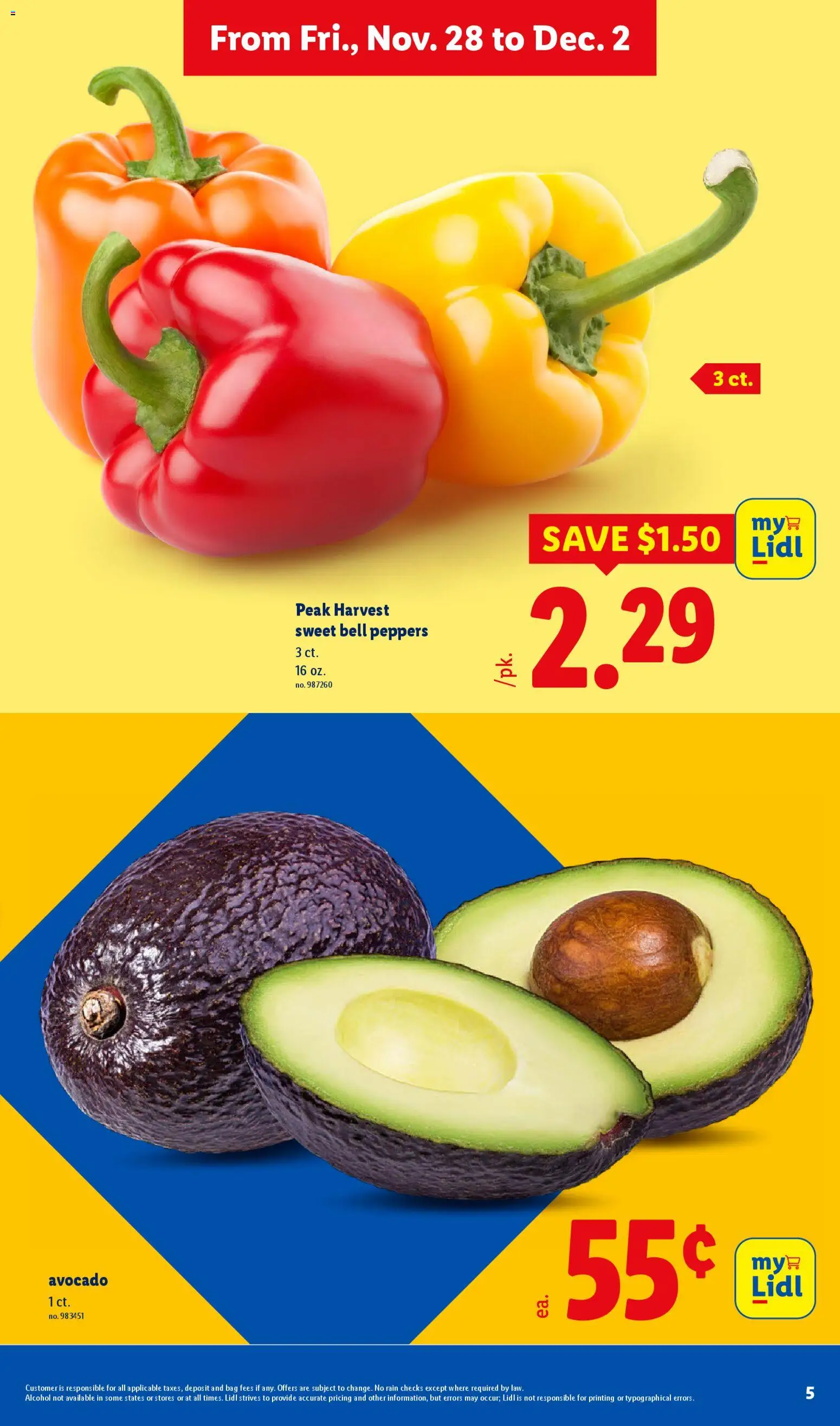 Lidl Black Friday - valid from 27.11.2025 | Page: 5 | Products: Peppers, Avocado, Bag