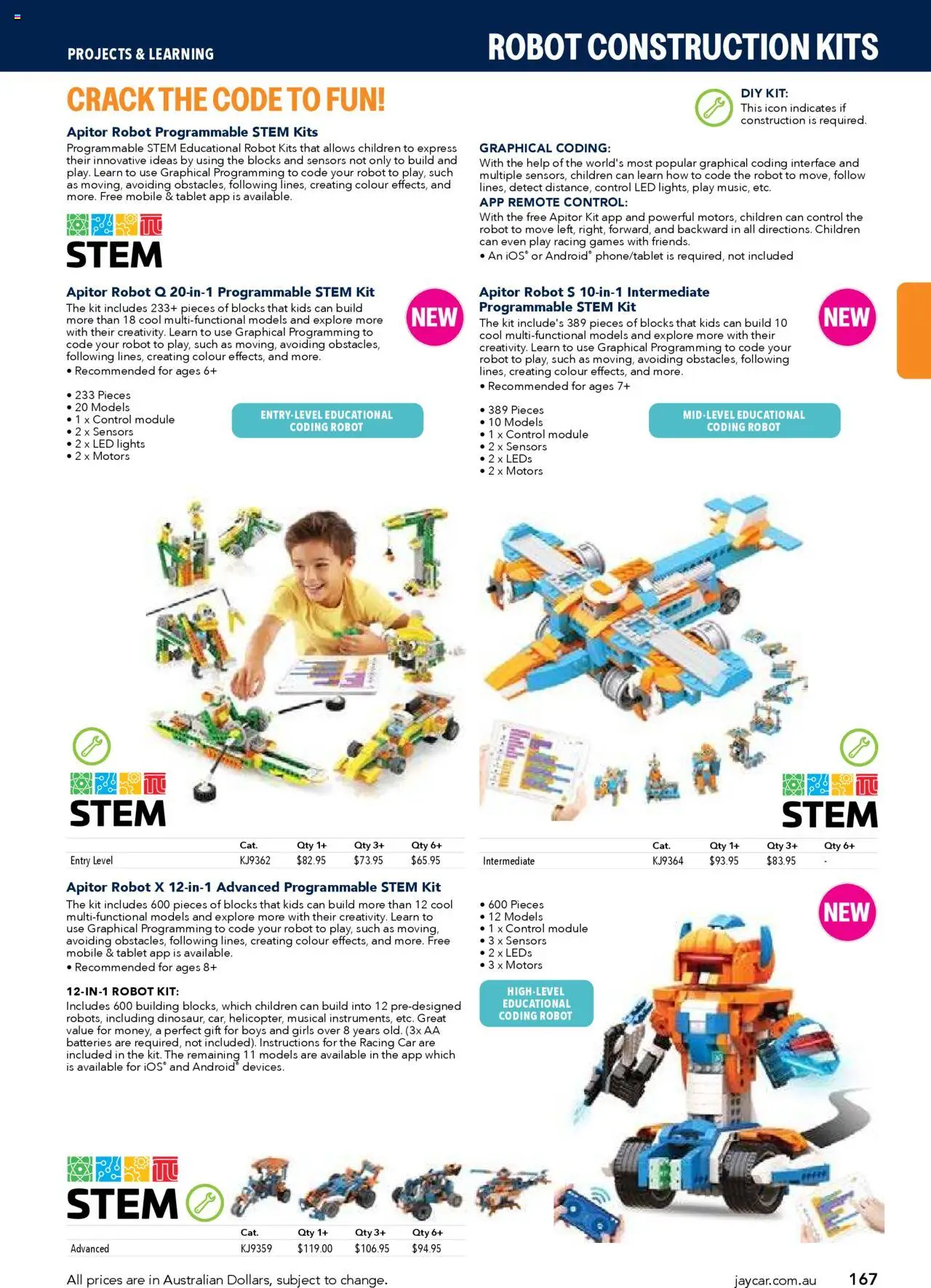 Jaycar catalogue - valid from 09.07.2025 | Page: 167 | Products: Kits, Tablet, Robot, Mobile