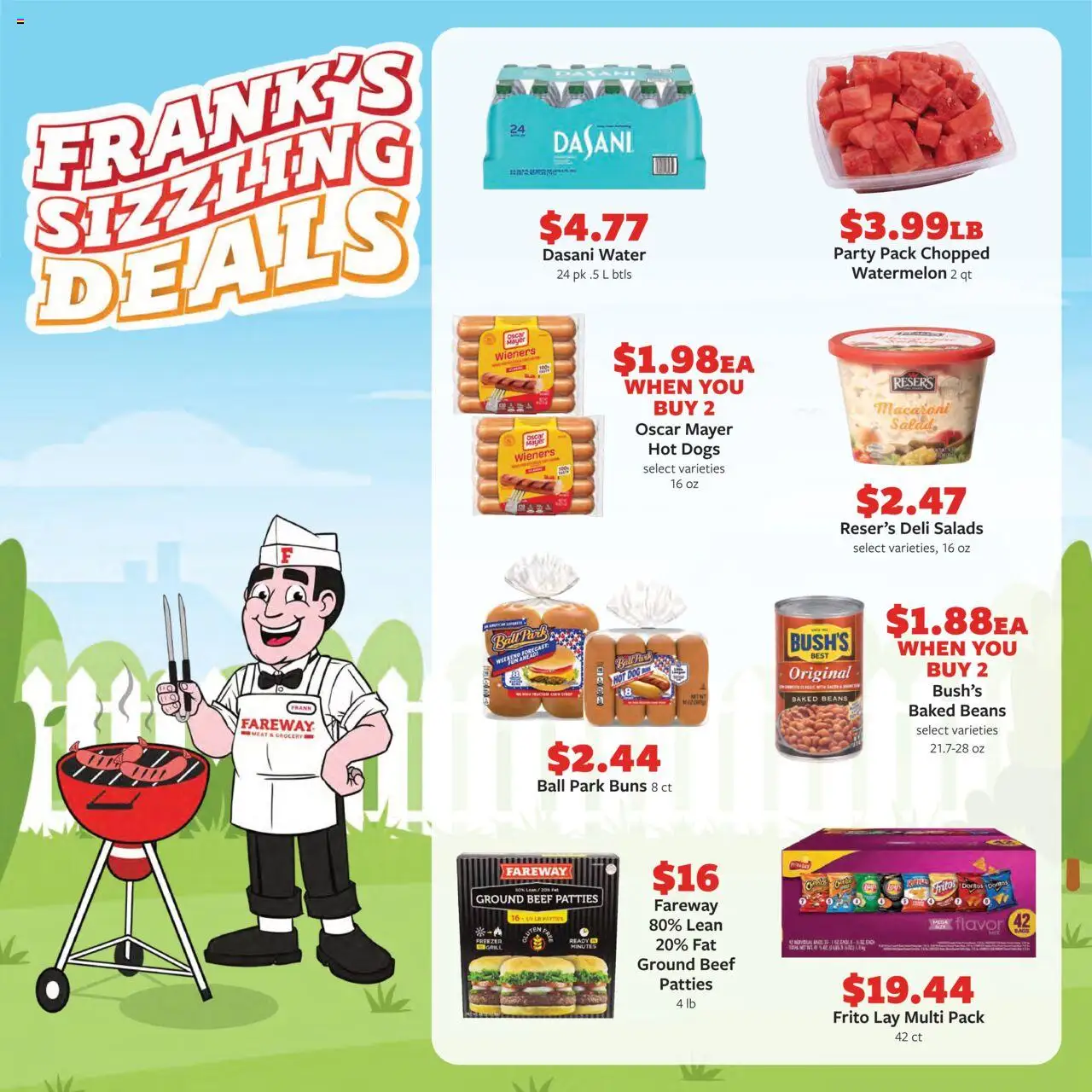 Fareway Weekly Ad - valid from 25.08.2025 | Page: 12 | Products: Beef, Watermelon, Hot Dogs, Freezer