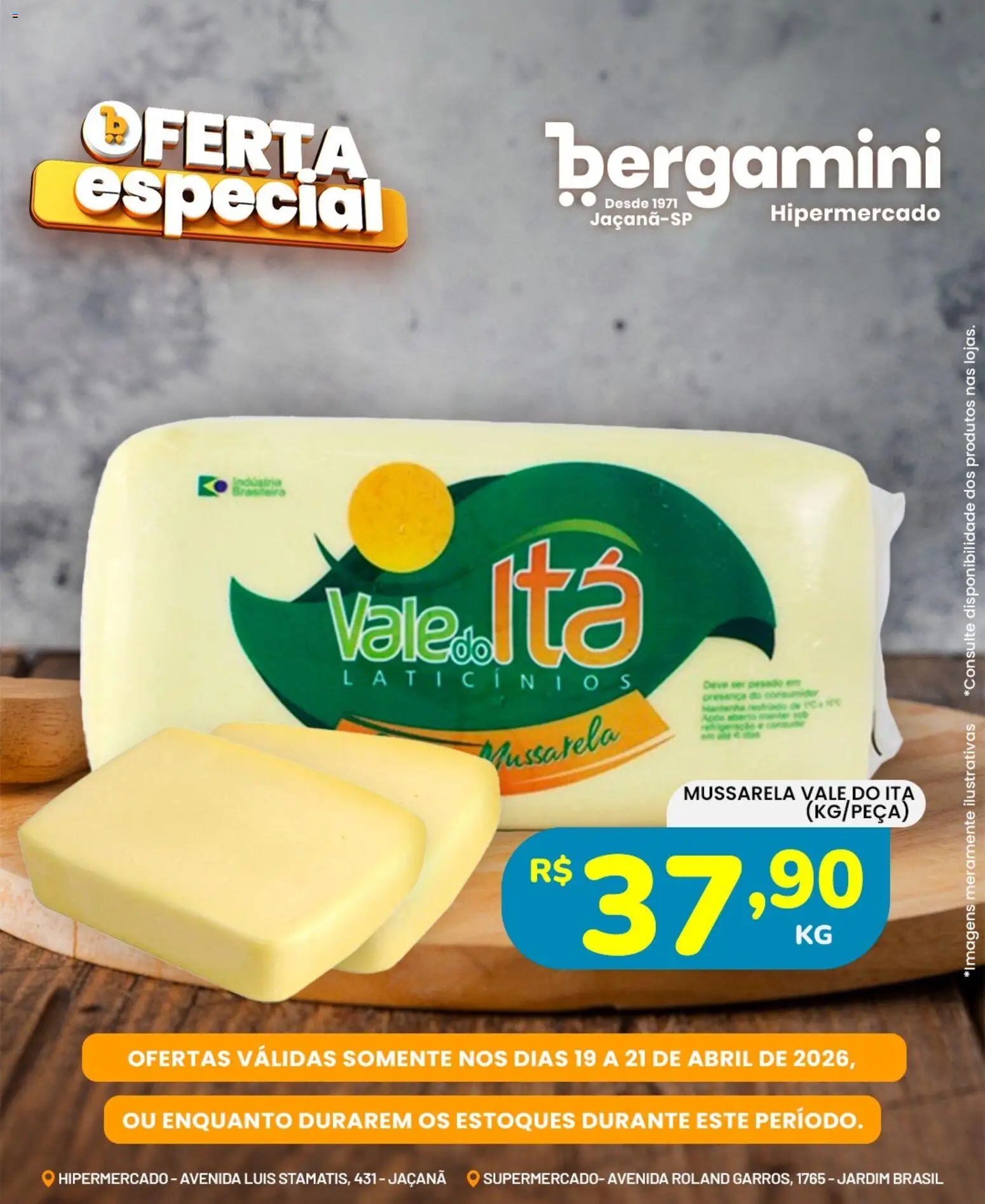 Supermercado Bergamini Folheto - válido de 19.04.2026 | Página: 6 | Produtos: Mussarela