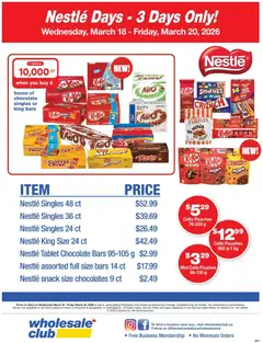 Preview of Wholesale Club flyer - Nestlé Days from shop Wholesale Club valid from 18.03.2026