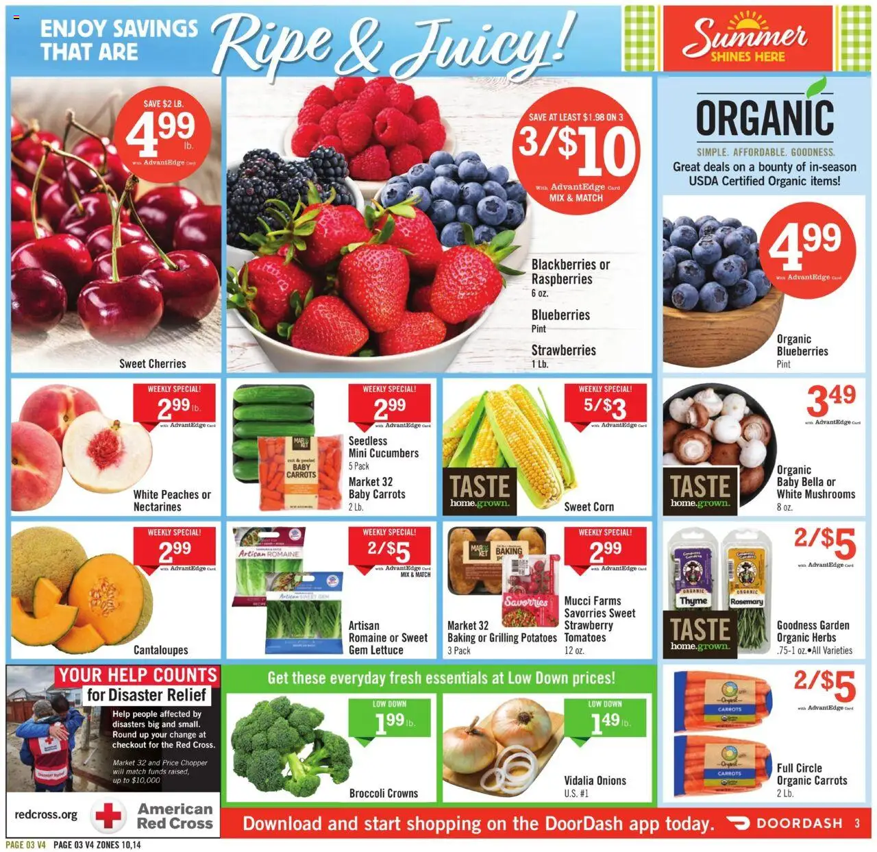 Price Chopper Weekly Ad - valid from 17.08.2025 | Page: 3 | Products: Cantaloupes, Corn, Romaine, Lettuce