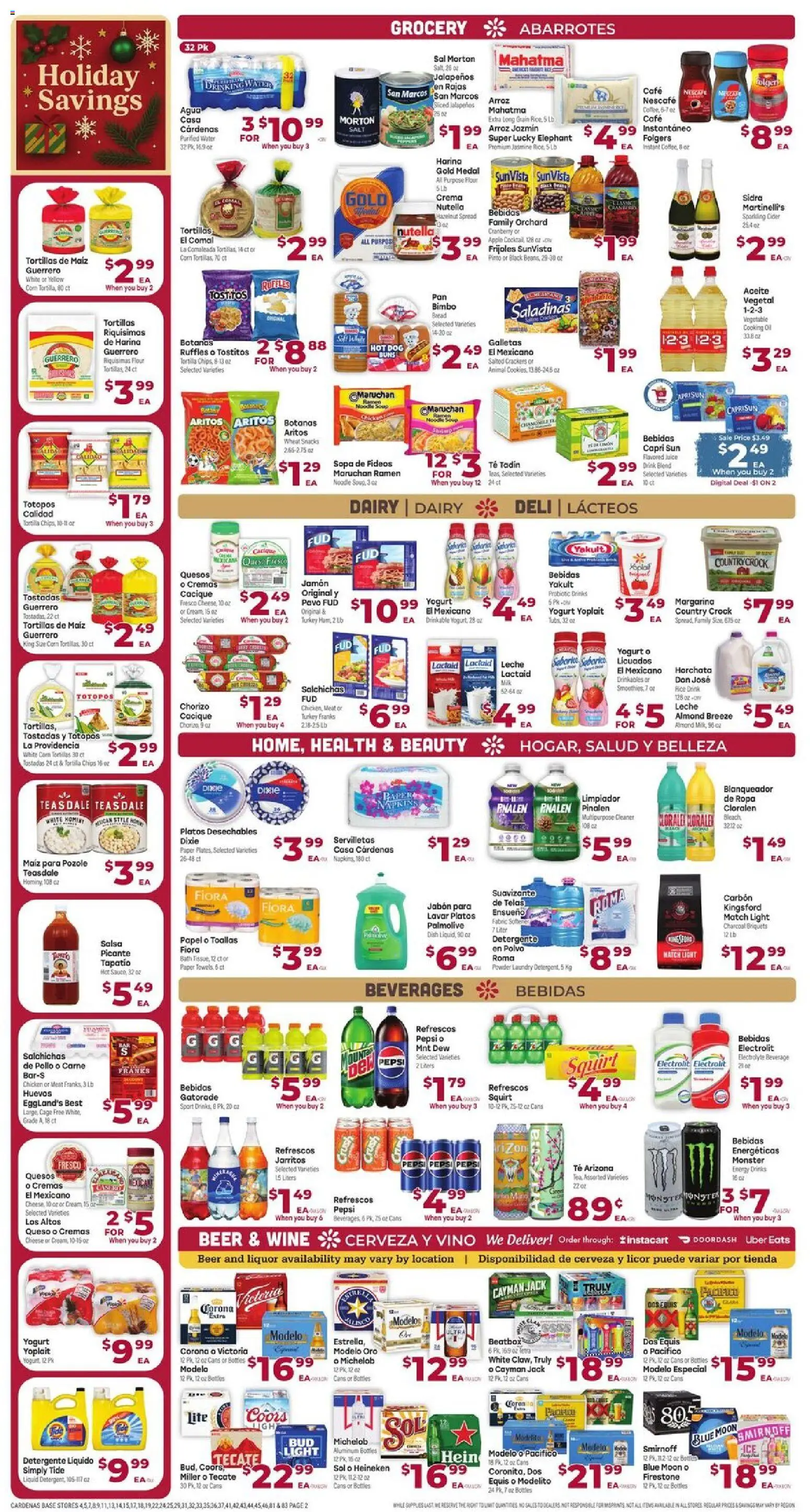 Cardenas Weekly Ad - CA - valid from 17.12.2025 | Page: 2 | Products: Milk, Fabric softener, Water, Salt