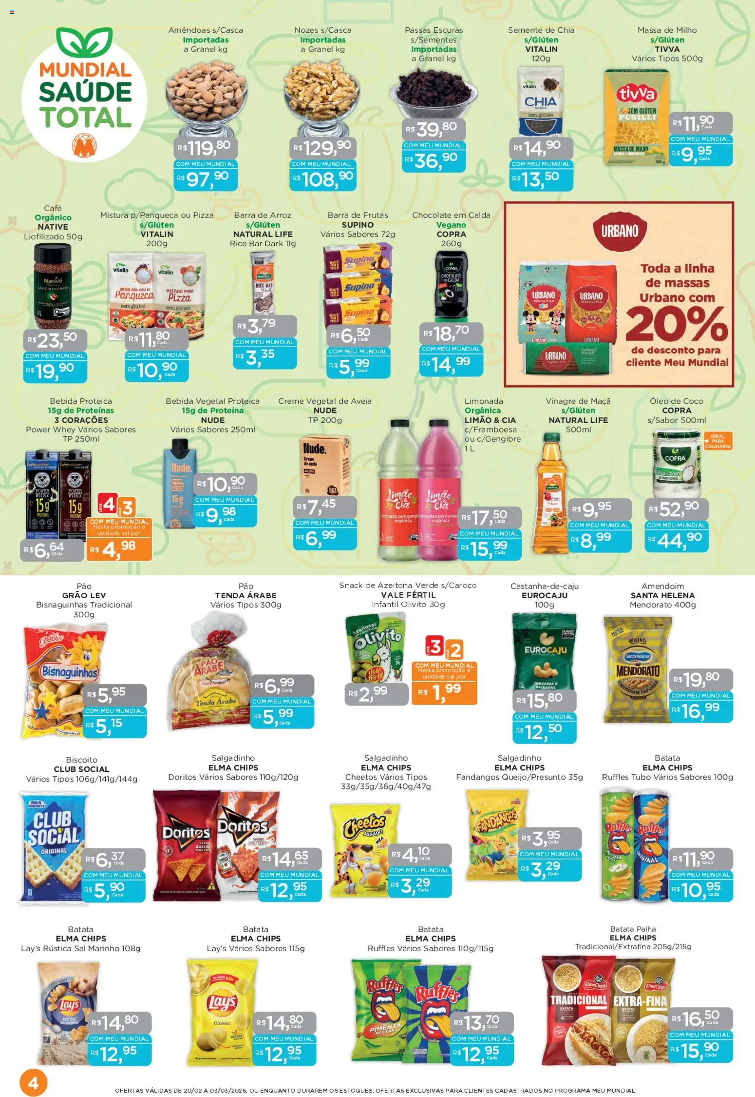 Mundial Folheto - válido de 20.02.2026 | Página: 4 | Produtos: Biscoito, Chia, Nozes, Creme